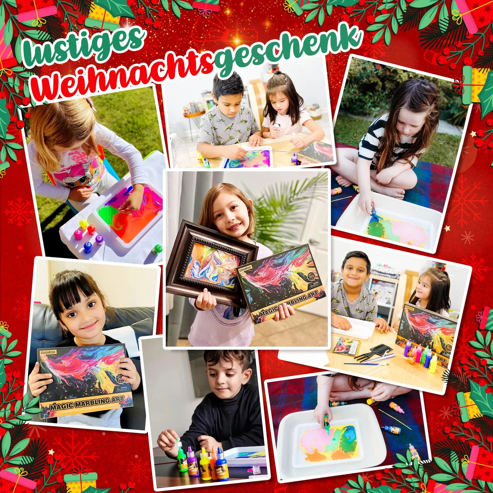 Coodoo Wassermarmorierungsfarbe für Kinder – Kunsthandwerk für Mädchen und Jungen, Bastelsets, ideale Geschenke für Kinder im Alter von 6+ bis 8–12 Jahren - Image 4