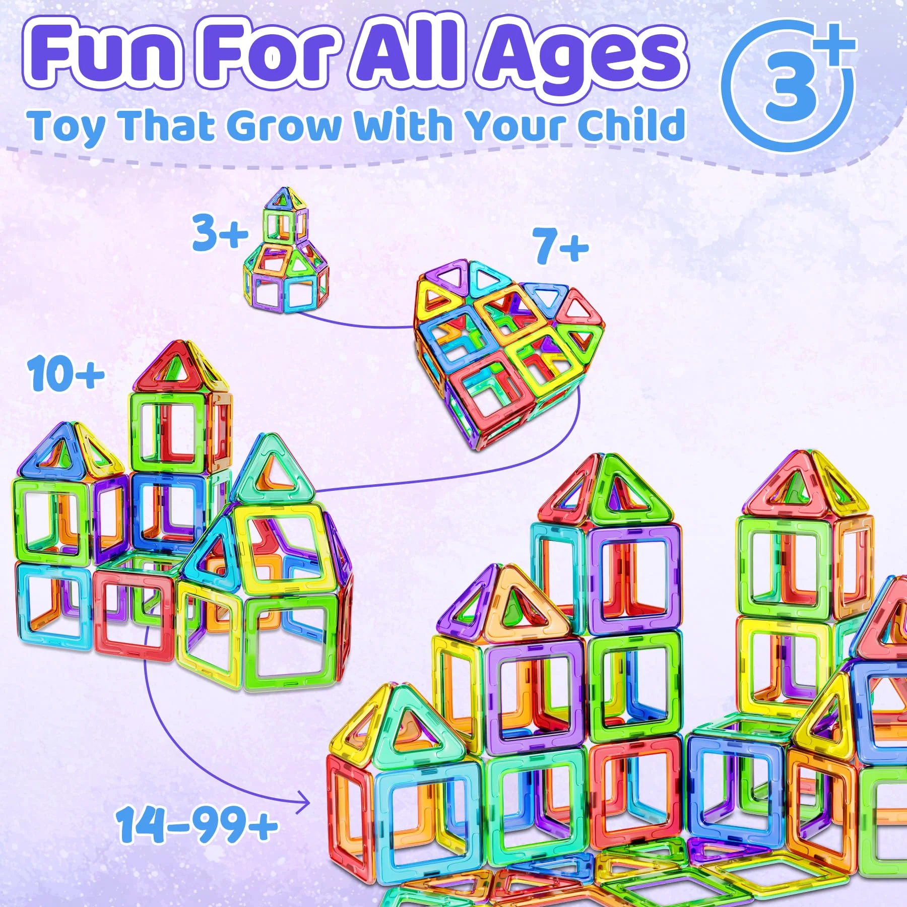 COOLJOY Magnetische Bausteine, 40 Teile Magnetbausteine Magnete Kinder, Magnetspielzeug Tiles, Magnet bausteine für Spielzeug ab 3 4 5 Jahre Kinder Jungen und Mädchen Halloween und Christmas Geschenk - Image 6