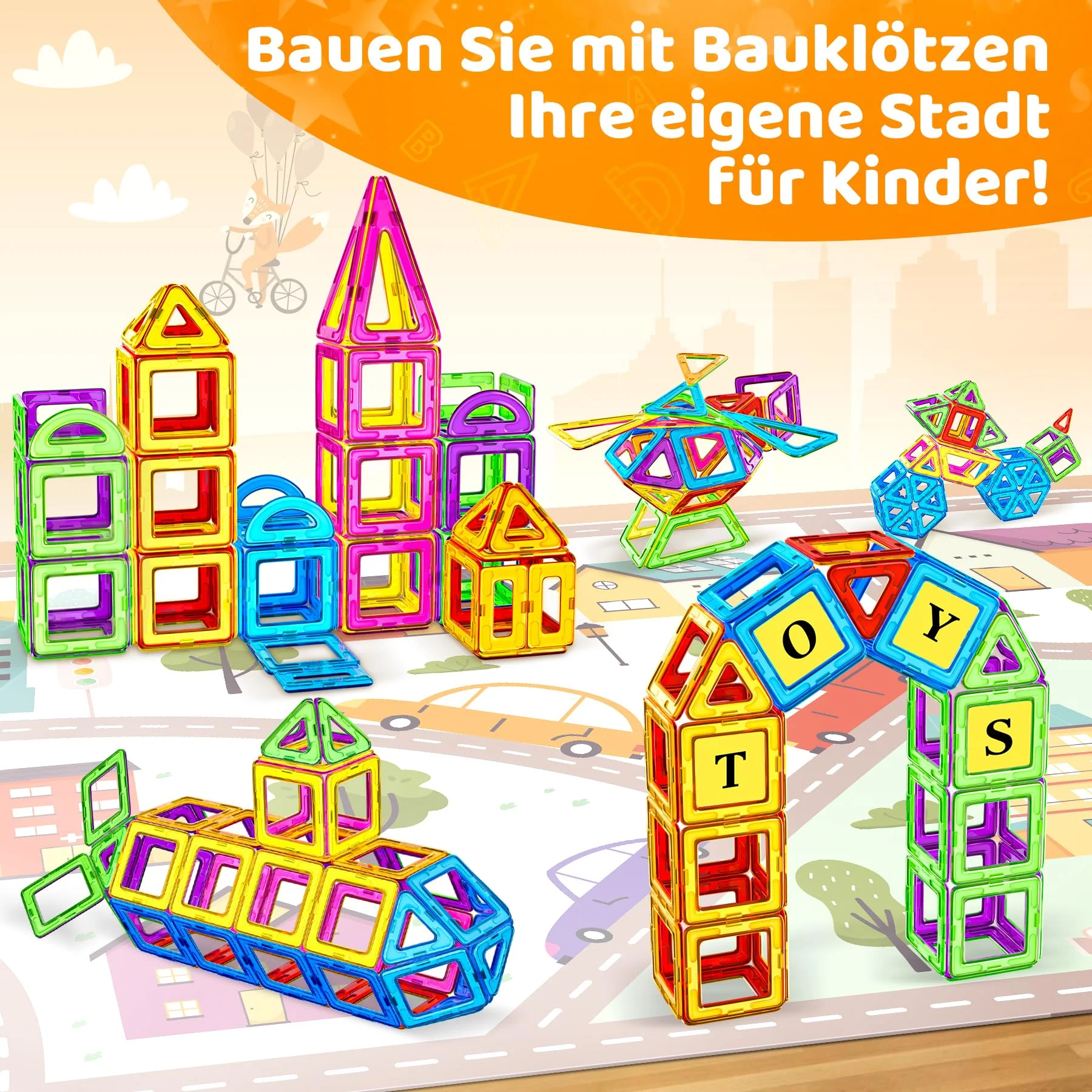 COOLJOYA Magnetische Bausteine 120 Teile Konstruktion, Magnetbausteine Magnetspielzeug Magnete Kinder, Magnetbausteine Kinder Magnetspiel für Geschenk ab 3 4 5 6 7 8 Jahre Junge Mädchen - Image 3