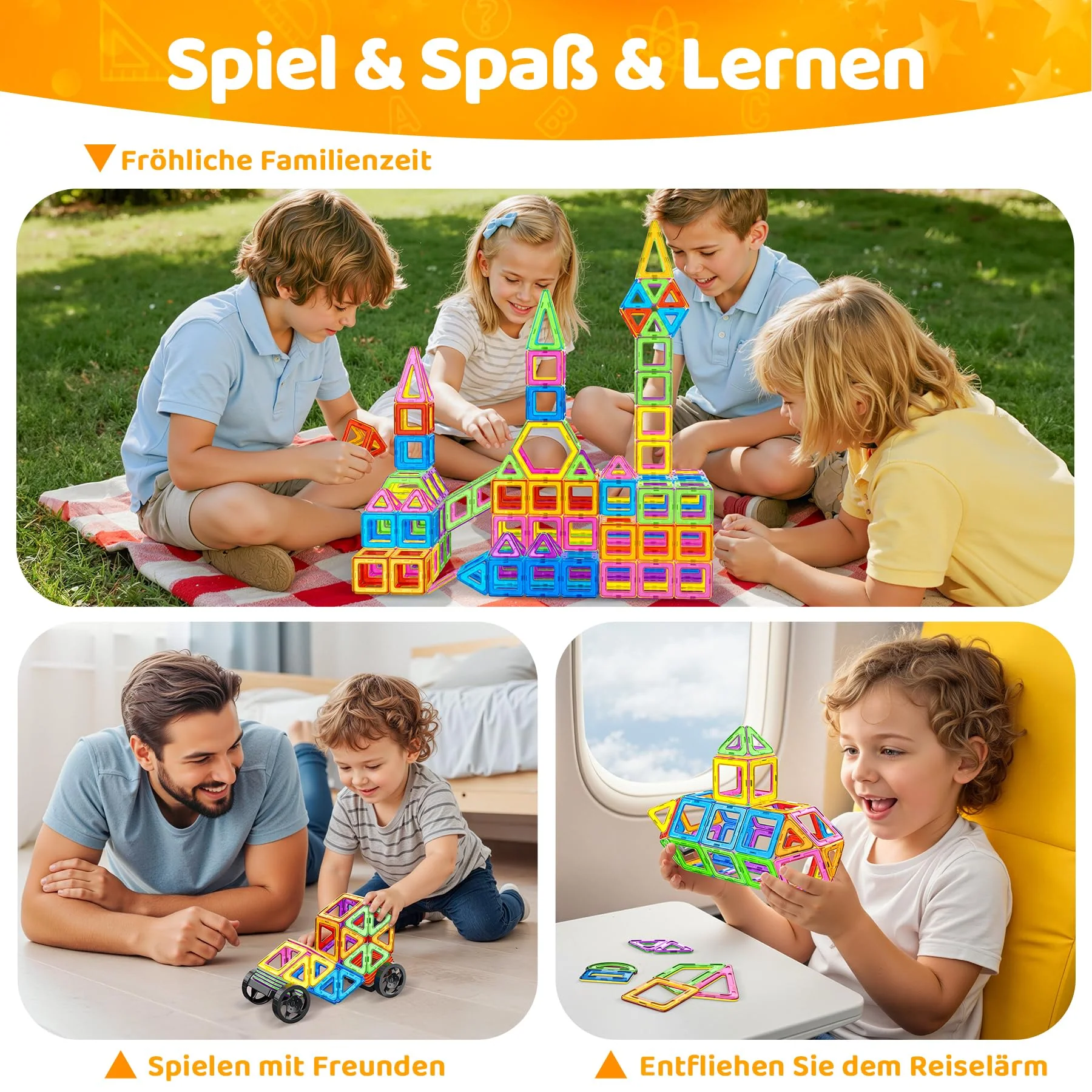 COOLJOYA Magnetische Bausteine 120 Teile Konstruktion, Magnetbausteine Magnetspielzeug Magnete Kinder, Magnetbausteine Kinder Magnetspiel für Geschenk ab 3 4 5 6 7 8 Jahre Junge Mädchen - Image 8