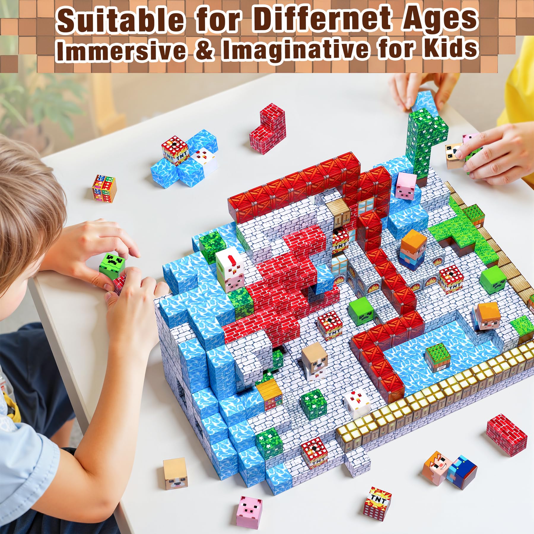 COOLJOYA Magnetische Bausteine, 150 Teile Magnetbausteine Magnetspielzeug, Magnetisches Bausteine Blöcke für Kinder ab 3 4 5 6 7 8 9, Magnetspiel Kinderspielzeug für Jungen und Mädchen - Image 2