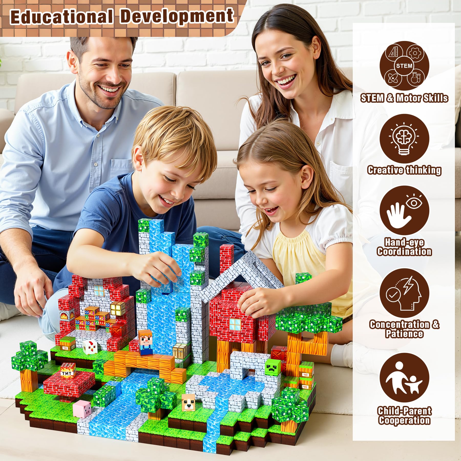 COOLJOYA Magnetische Bausteine, 150 Teile Magnetbausteine Magnetspielzeug, Magnetisches Bausteine Blöcke für Kinder ab 3 4 5 6 7 8 9, Magnetspiel Kinderspielzeug für Jungen und Mädchen - Image 5