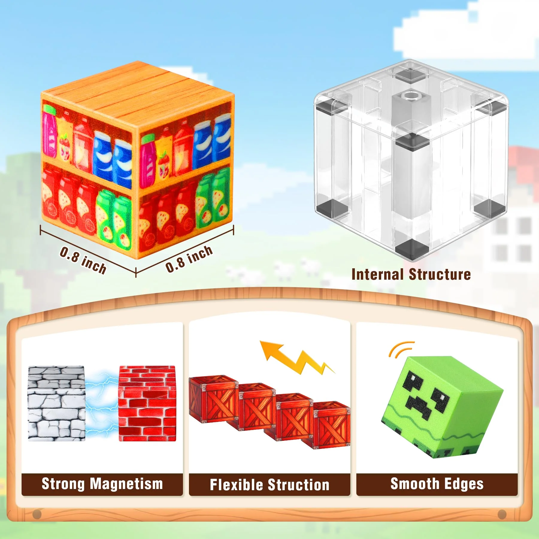COOLJOYA Magnetische Bausteine, 150 Teile Magnetbausteine Magnetspielzeug, Magnetisches Bausteine Blöcke für Kinder ab 3 4 5 6 7 8 9, Magnetspiel Kinderspielzeug für Jungen und Mädchen - Image 7