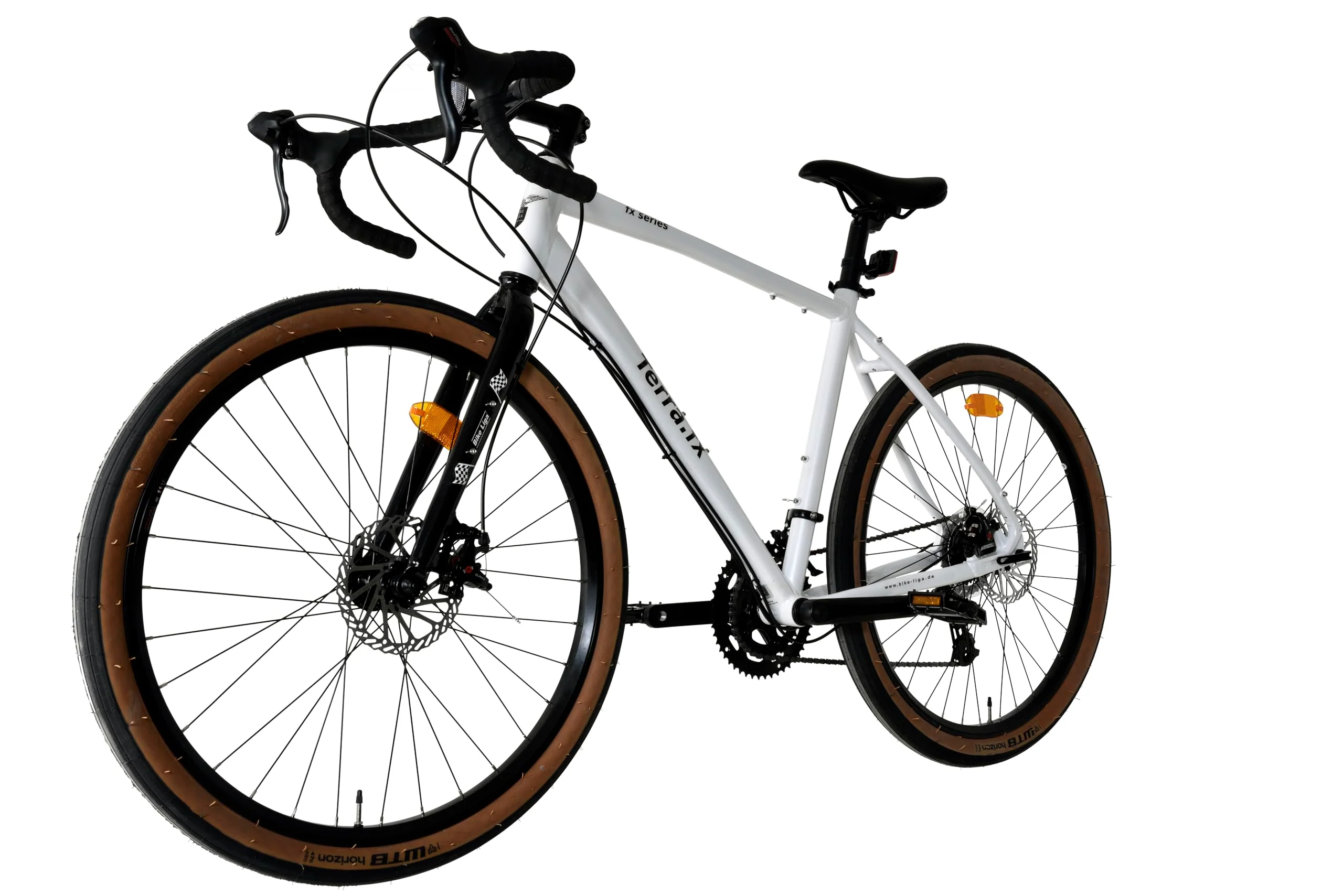 Corelli Bike Liga Terra.fx Gravel Bike Fahrrad, Aluminium 27,5 Zoll (braun/weiß), Rahmenhöhe (51cm/55cm), 14-Gang, Bremsscheiben (weiß, 55cm) - Image 2