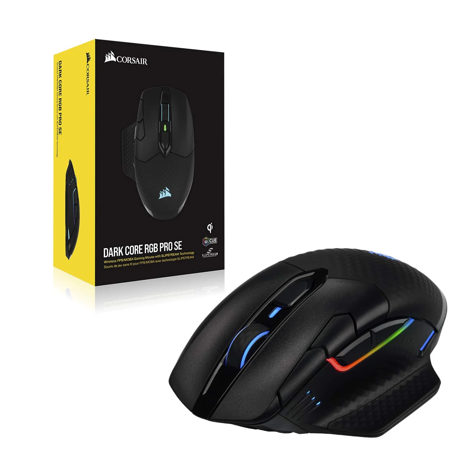 CORSAIR DARK CORE RGB PRO SE Wireless FPS/MOBA Gaming Maus Mit Qi Wireless Charging - 18.000 DPI - 8 Programmierbare Tasten - Sub-1ms - iCUE Kompatibel - PC, Mac, PS5, PS4, Xbox - Schwarz - Image 7