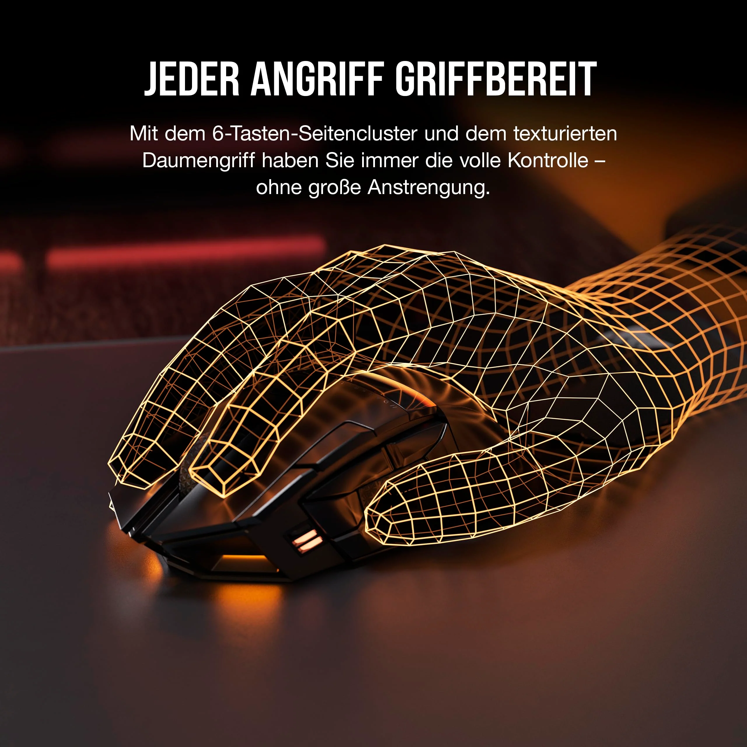 CORSAIR DARKSTAR RGB WIRELESS MMO Gaming Mouse - 26.000 DPI - 15 Programmierbare Tasten - Bis zu 80 Stunden Akkulaufzeit - iCUE-Kompatibel - PC, PS5, PS4, Xbox - Schwarz - Image 6