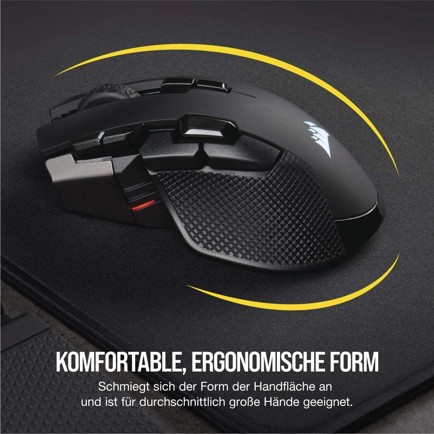 CORSAIR IRONCLAW RGB WIRELESS FPS/MOBA Gaming Mouse - 18.000 DPI - 10 Programmierbare Tasten - Für Große Hände Geeignet - iCUE-Kompatibel - PC, Mac, PS5, PS4, Xbox - Schwarz - Image 8