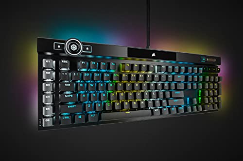 CORSAIR K100 RGB Optisch-Mechanische Kabelgebundene Gaming-Tastatur - OPX Linear-Schalter - PBT Double-Shot Tastenkappen - Elgato Stream Deck & iCUE Kompatibel - PC, Mac, Xbox - QWERTZ DE - Schwarz - Image 4