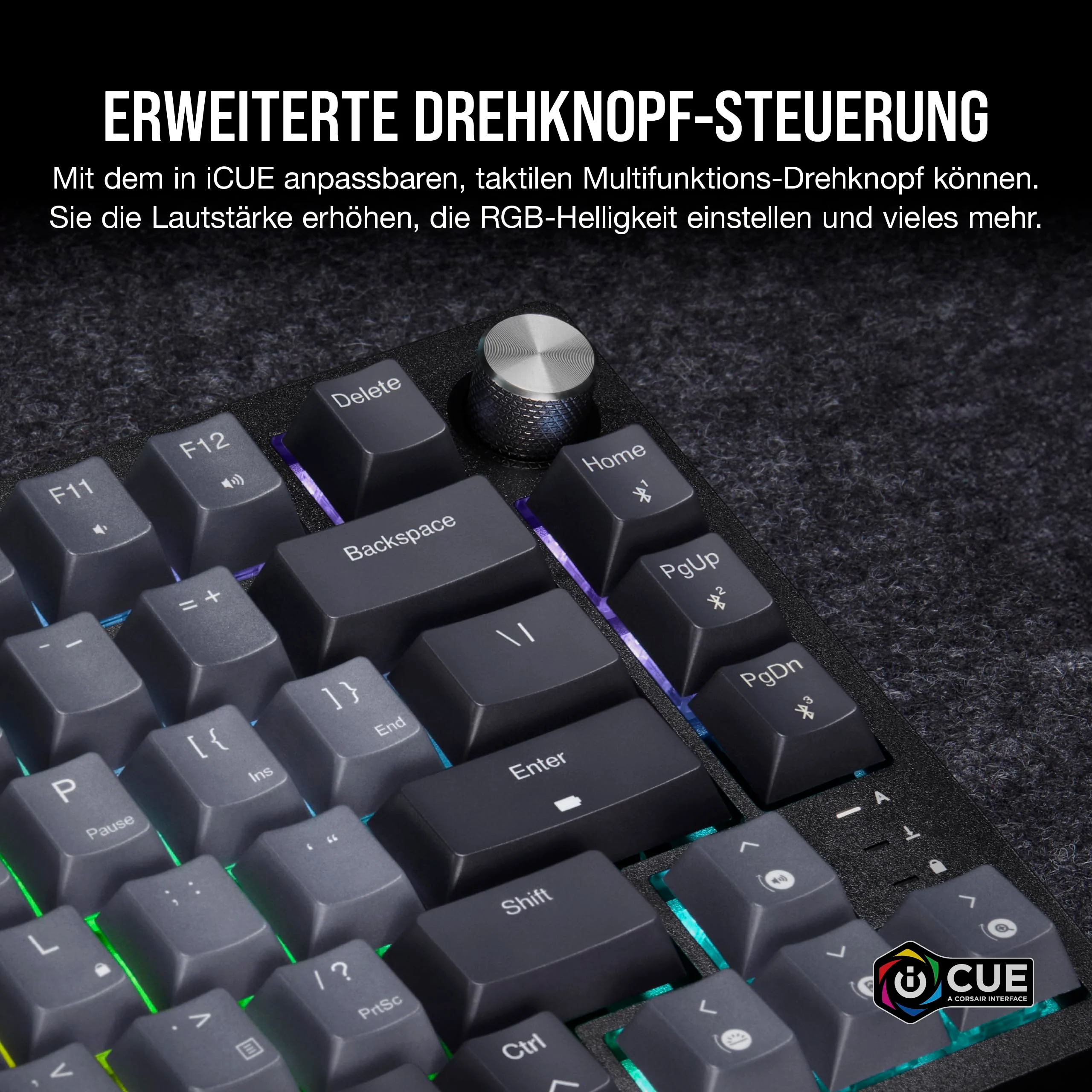 CORSAIR K65 Plus Wireless 75% RGB Hot-Swap-Fähige Mechanische Gaming-Tastatur - Vorgeschmierte MLX Red Linear Switches - Dual-Layer Sound Dampening - PBT Keycaps - QWERTZ DE - Schwarz - Image 4