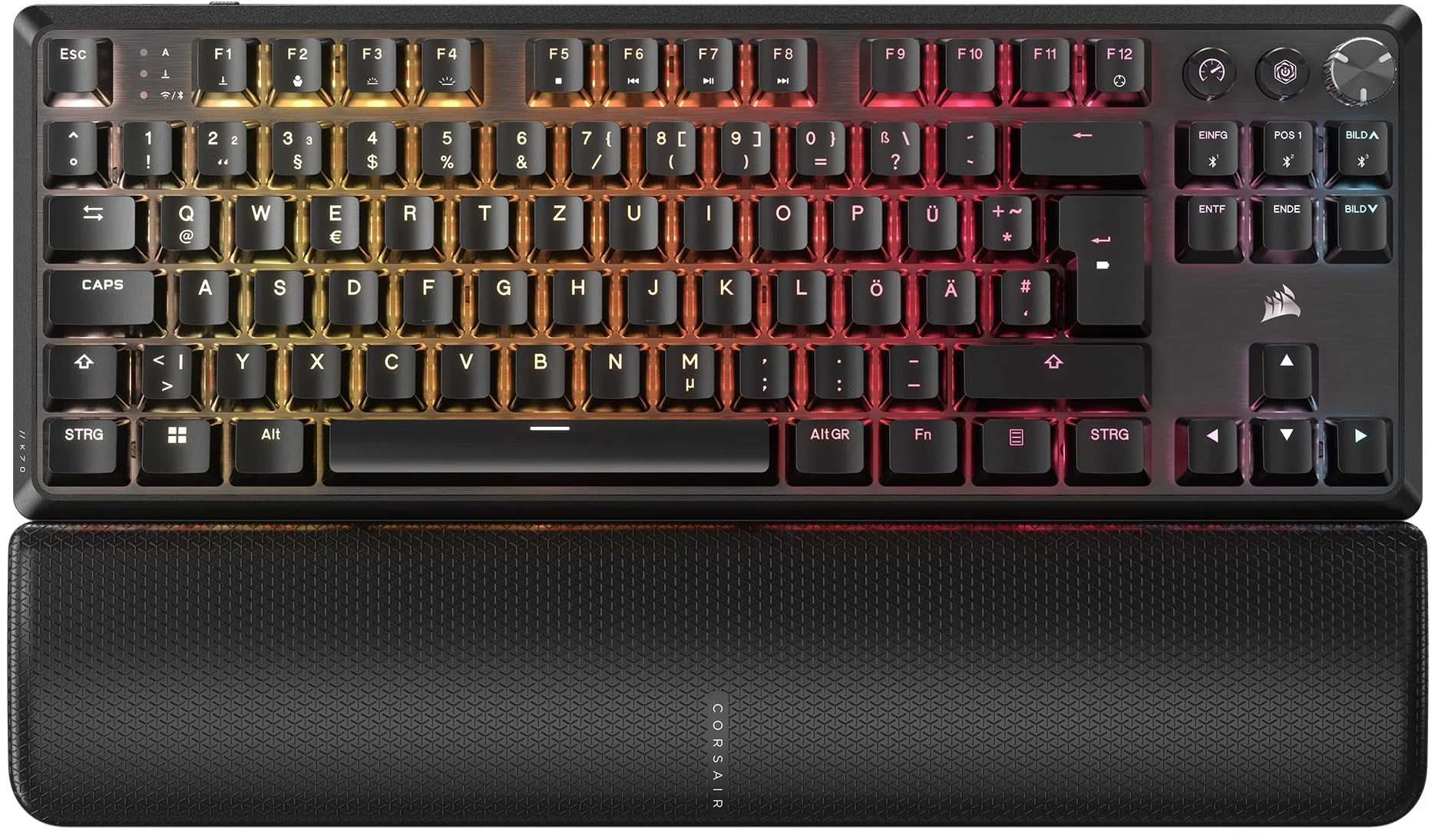 Corsair K70 CORE TKL Wireless RGB Mechanische Tenkeyless-Gaming-Tastatur – Vorgeschmierte MLX Red v2 Linear Switches – Zweischichtige Schalldämpfung – ABS Keycaps – QWERTZ DE – Schwarz - Image 11