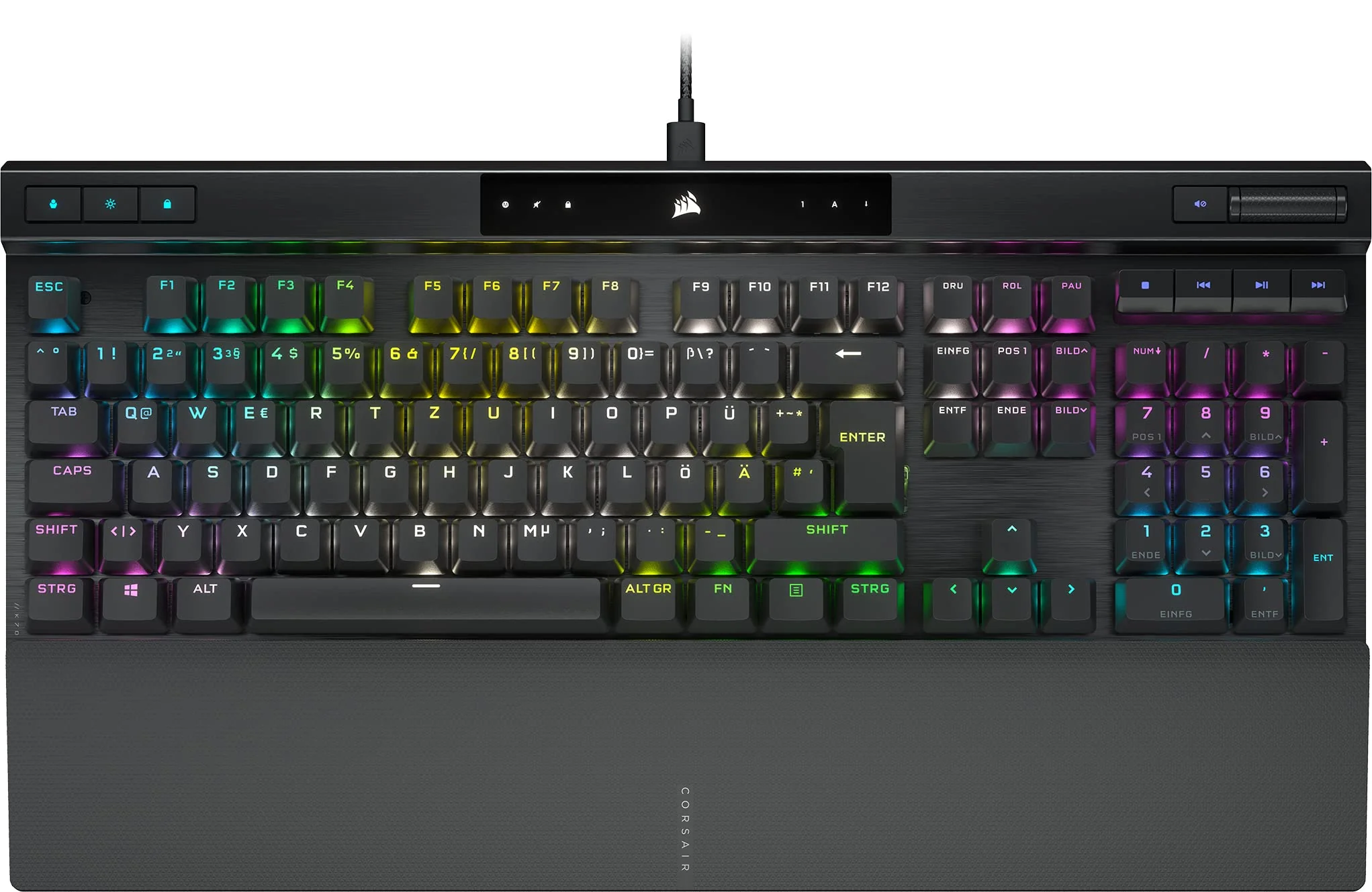 Corsair K70 PRO RGB Optisch-Mechanische Kabelgebundene Gaming-Tastatur - OPX Linear-Schalter - PBT Double-Shot-Tastenkappen - iCUE-kompatibel - QWERTZ DE - PC, Xbox - Schwarz - Image 3
