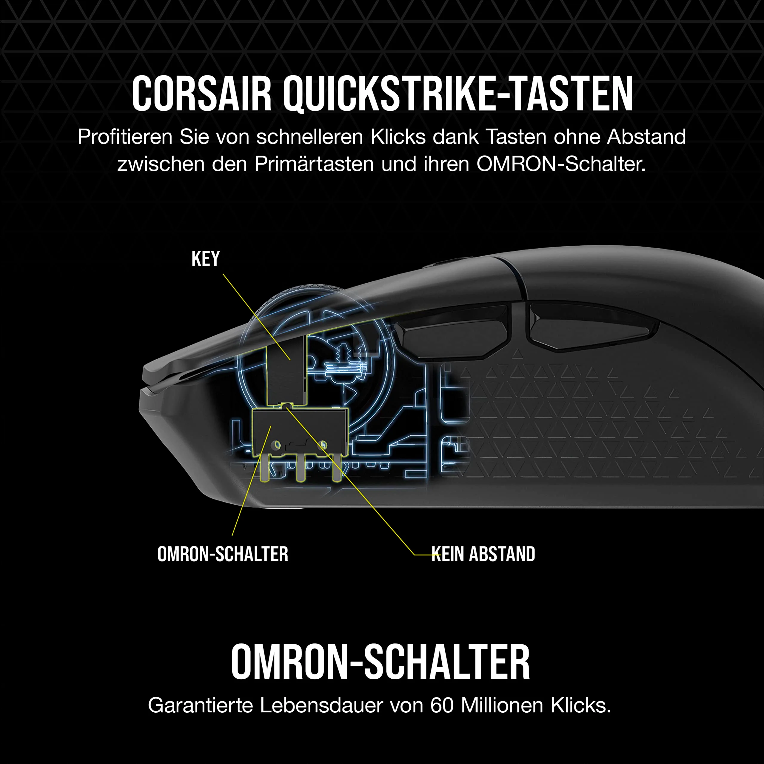 CORSAIR KATAR ELITE WIRELESS Ultraleichte FPS Gaming Maus - 10.000 DPI - Symmetrische Form - Bis zu 110 Stunden Akkulaufzeit - iCUE-Kompatibel - PC, PS5, PS4, Xbox - Schwarz - Image 3