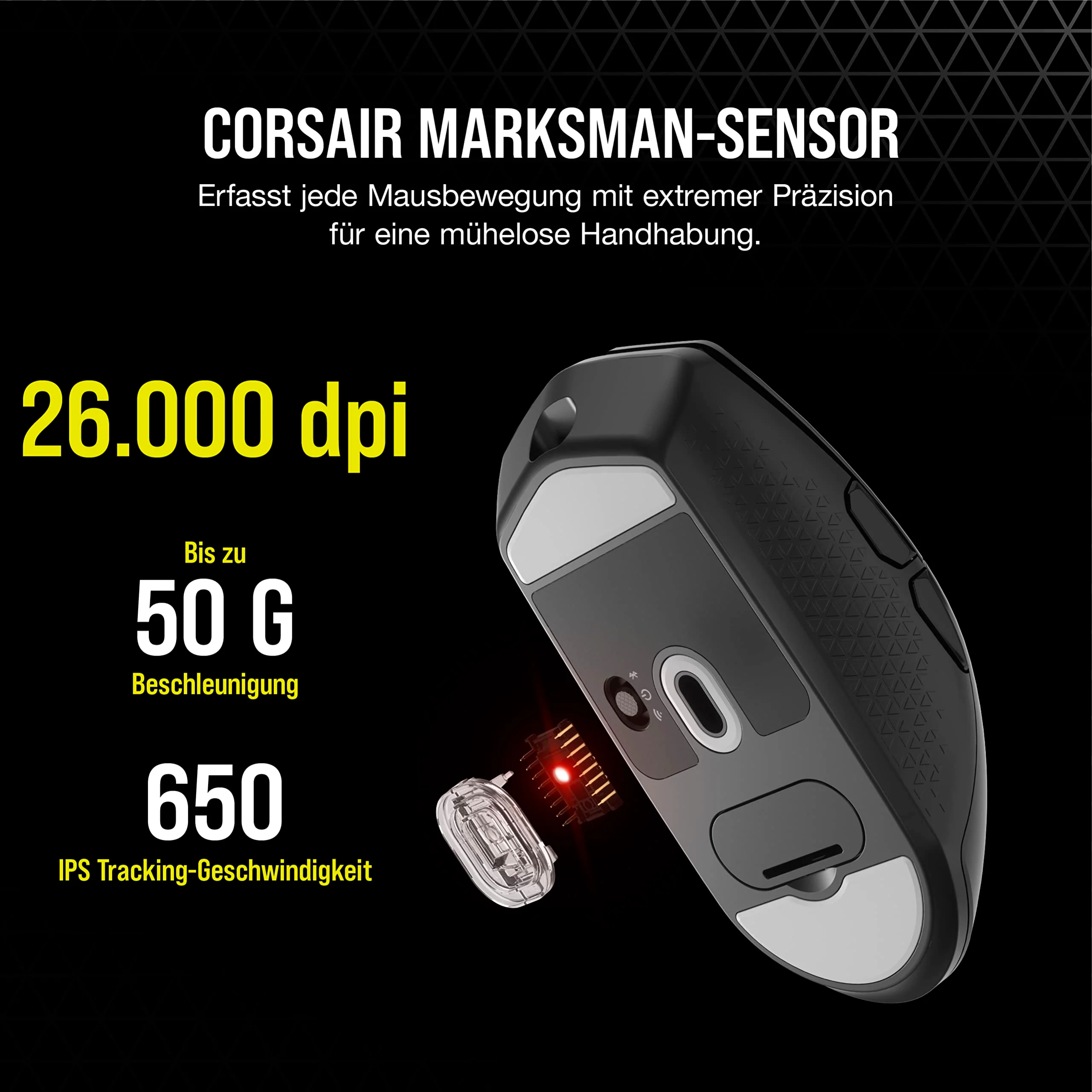 CORSAIR KATAR ELITE WIRELESS Ultraleichte FPS Gaming Maus - 10.000 DPI - Symmetrische Form - Bis zu 110 Stunden Akkulaufzeit - iCUE-Kompatibel - PC, PS5, PS4, Xbox - Schwarz - Image 5