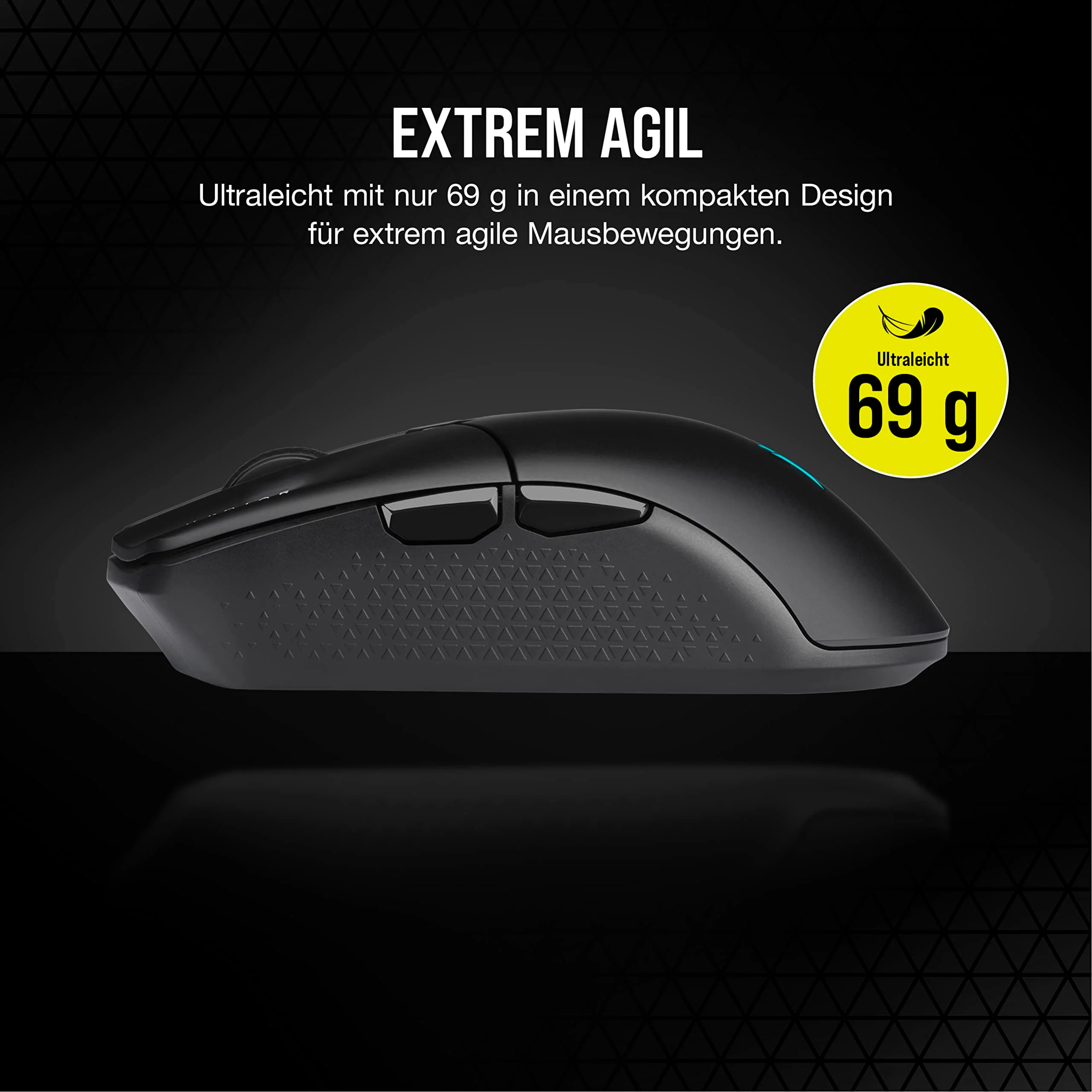CORSAIR KATAR ELITE WIRELESS Ultraleichte FPS Gaming Maus - 10.000 DPI - Symmetrische Form - Bis zu 110 Stunden Akkulaufzeit - iCUE-Kompatibel - PC, PS5, PS4, Xbox - Schwarz - Image 8