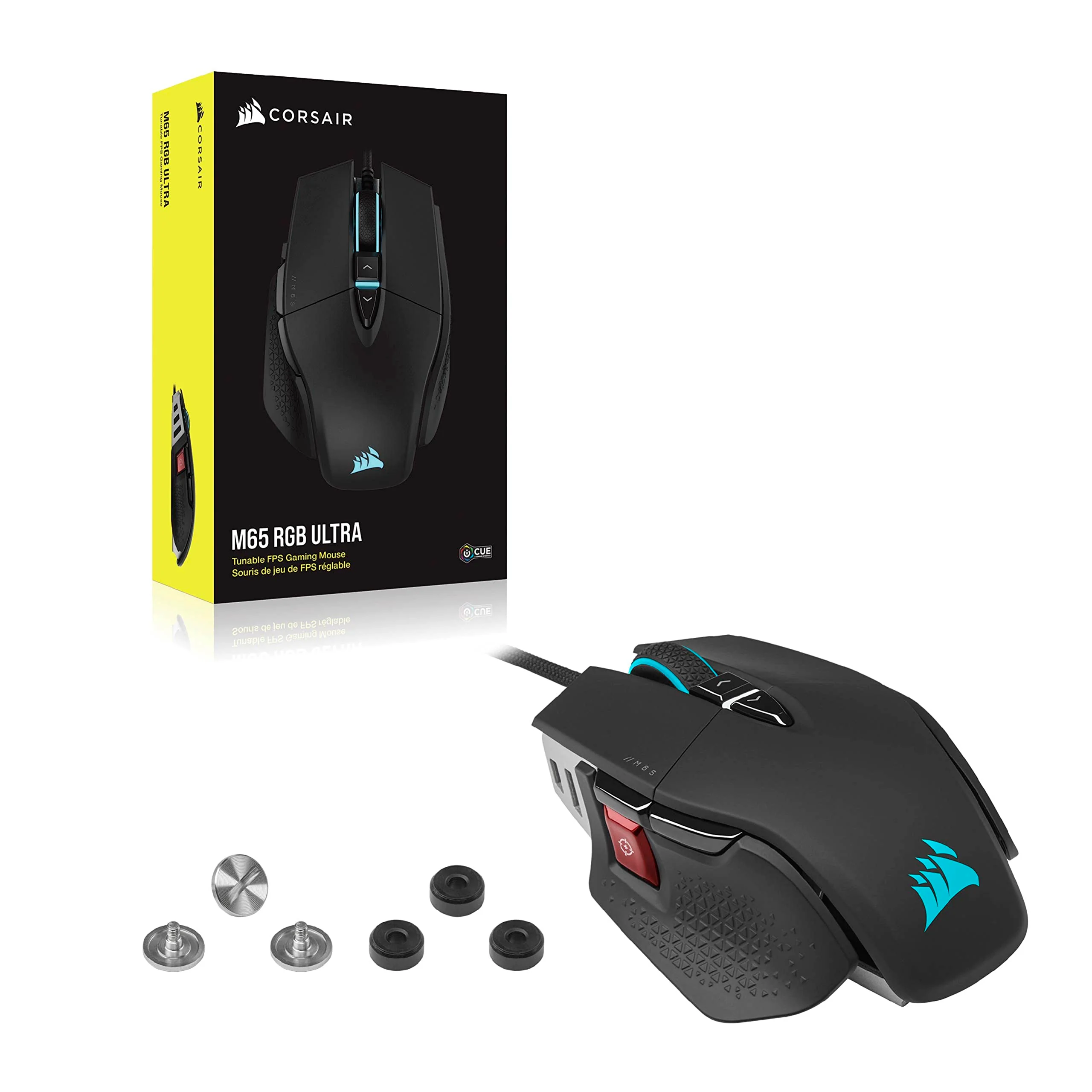 CORSAIR M65 RGB ULTRA Wired Tunable FPS Gaming Mouse - 26.000 DPI - Optische Schalter - Gewichtssystem - AXON Hyper-Processing-Technologie - iCUE-Kompatibel - PC, Mac, PS5, PS4, Xbox - Schwarz - Image 4