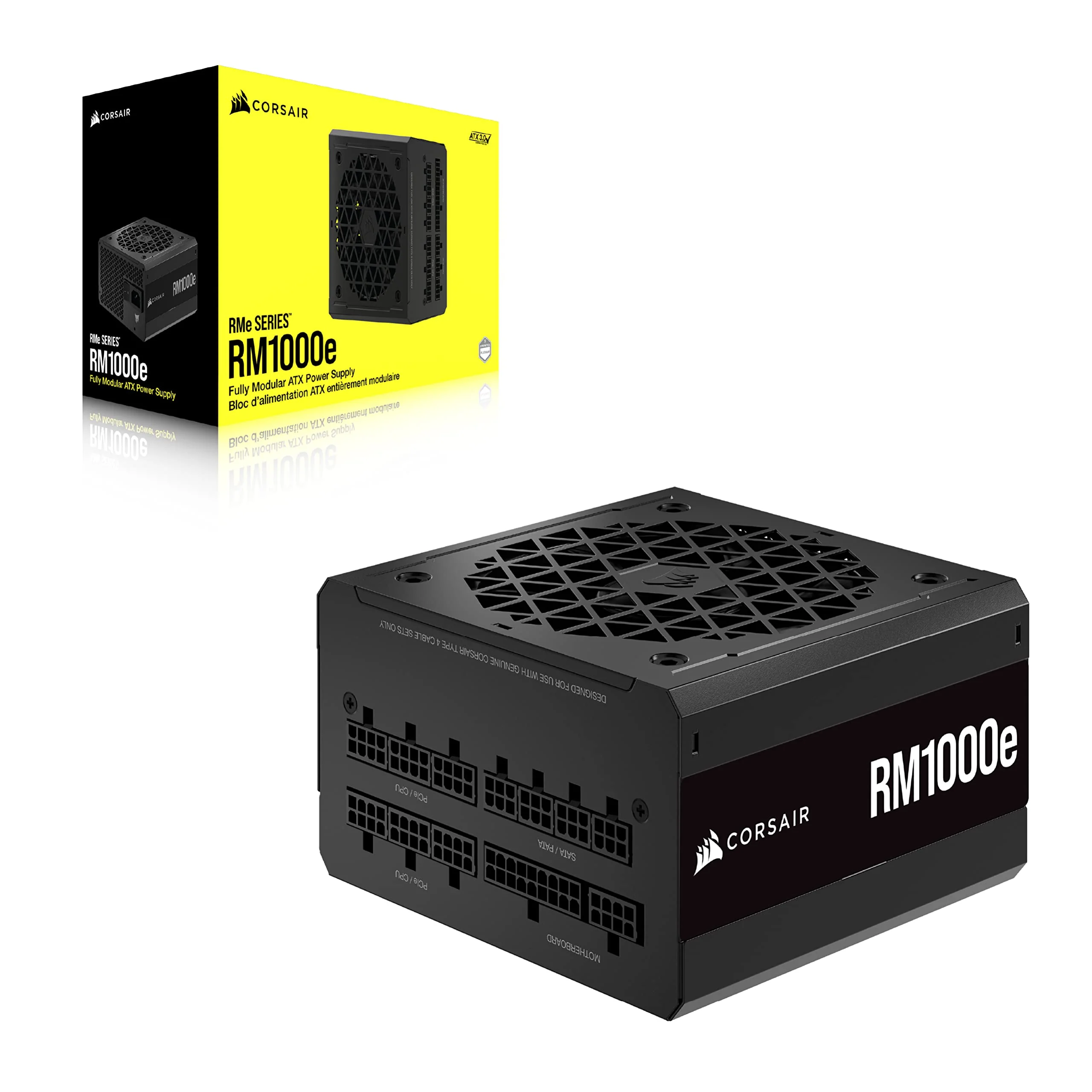 Corsair RM1000e (2023) Vollmodulares, Geräuscharmes ATX-Netzteil - ATX 3.0- Und PCIe 5.0-kompatibel - 105°C-Kondensatoren - 80 Plus Gold-Effizienz - Modern Standby-Unterstützung - Schwarz - Image 3