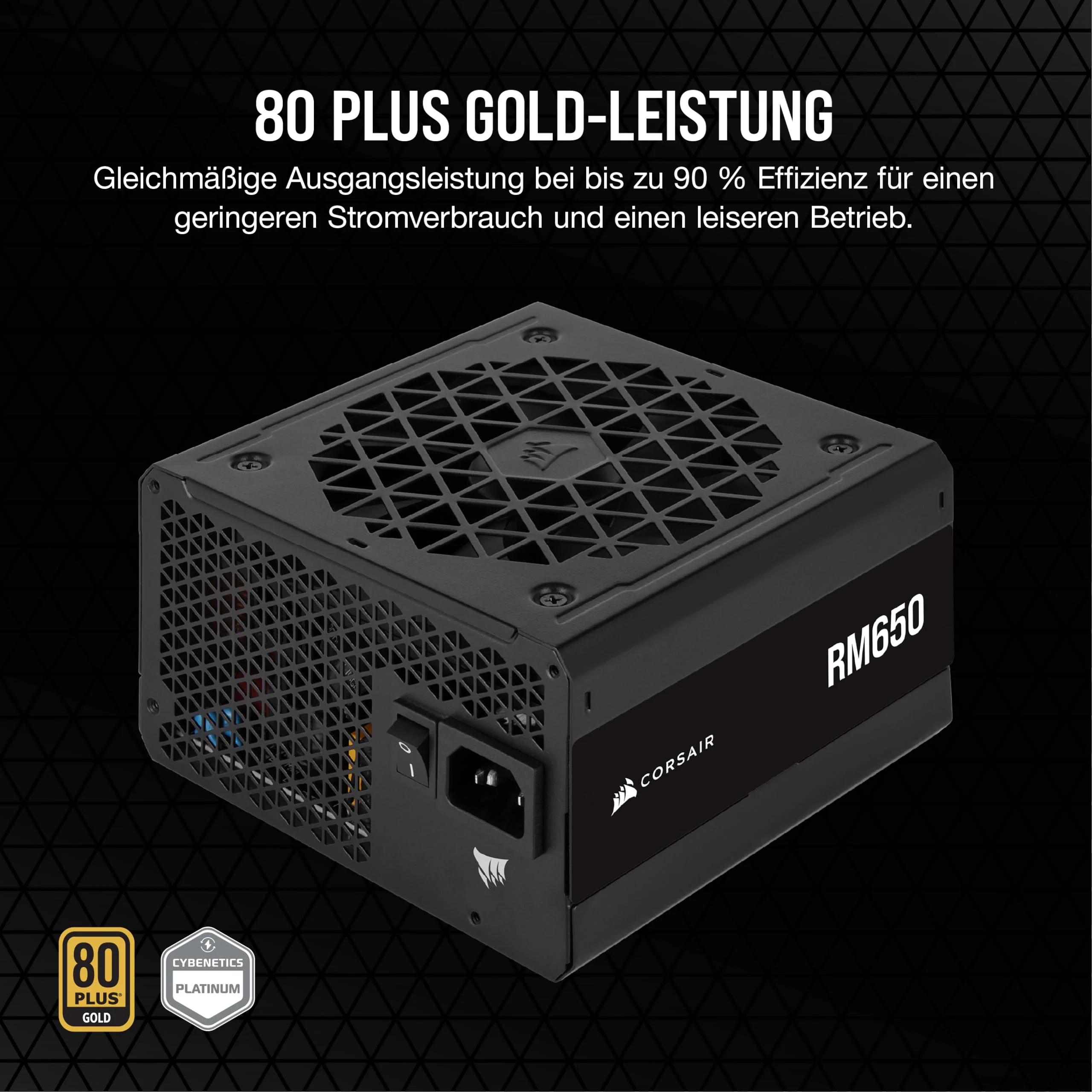 CORSAIR RM650 ATX 650W Vollmodulares Netzteil - 80 Plus Gold Zertifiziert - Geräuscharm - Zero RPM Mode - EU - Schwarz - Image 5
