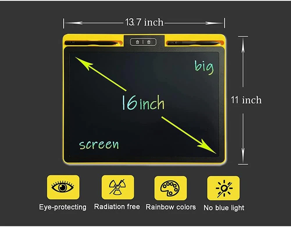 Cosmin GroßE LCD-Schreibtafel 16 mit 2 LöSchtasten und Geteiltem Bildschirm (FüR Lokales LöSchen), Zeichen- und Doodle-Tablet - Image 14