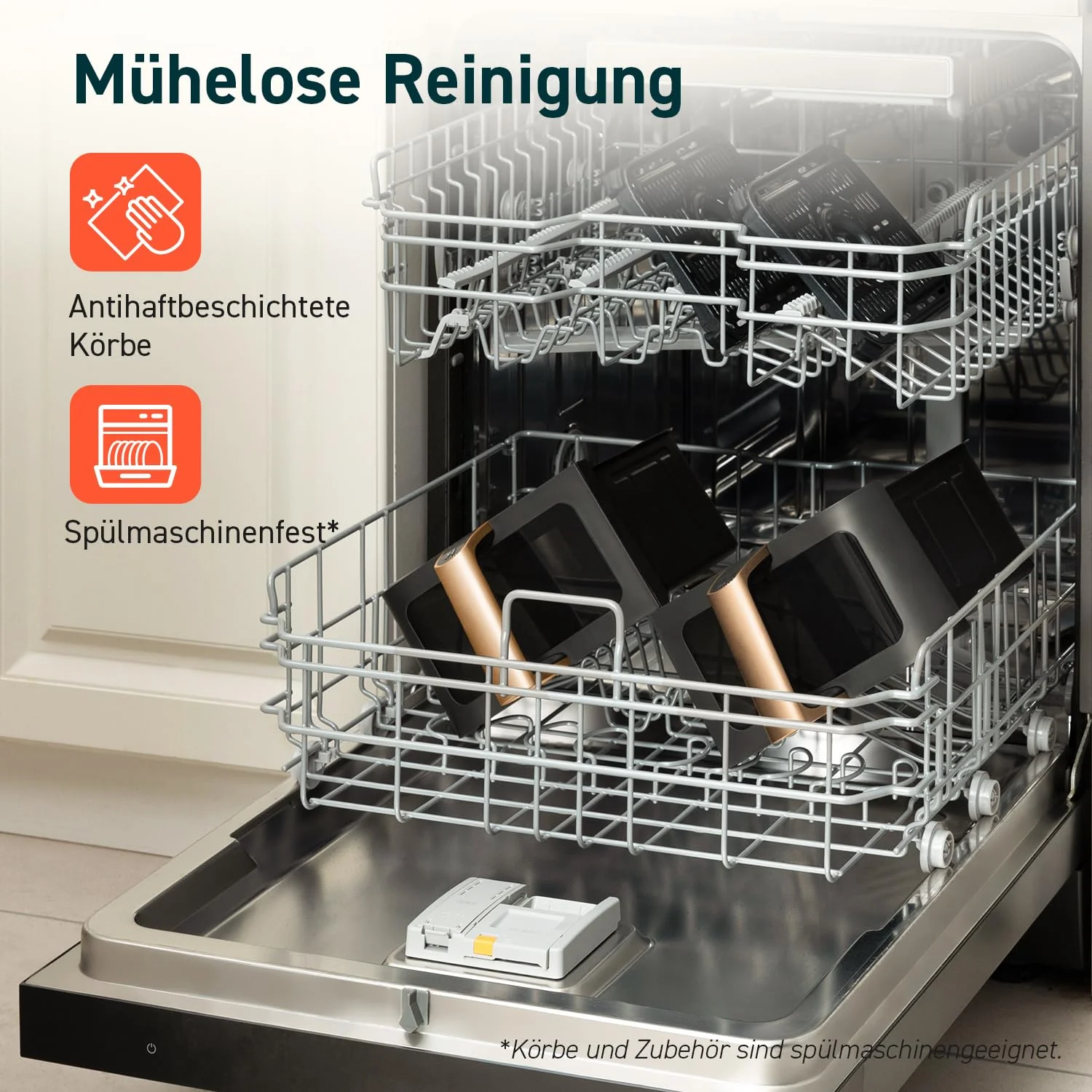 COSORI Heißluftfritteuse 2 Kammern, Testsieger der Stiftung Warentest, 6-in-1 Dual Zone Airfryer 8,5 L, Doppelkammer mit Sichtfenster für vollständige Mahlzeit, Gold - Image 7
