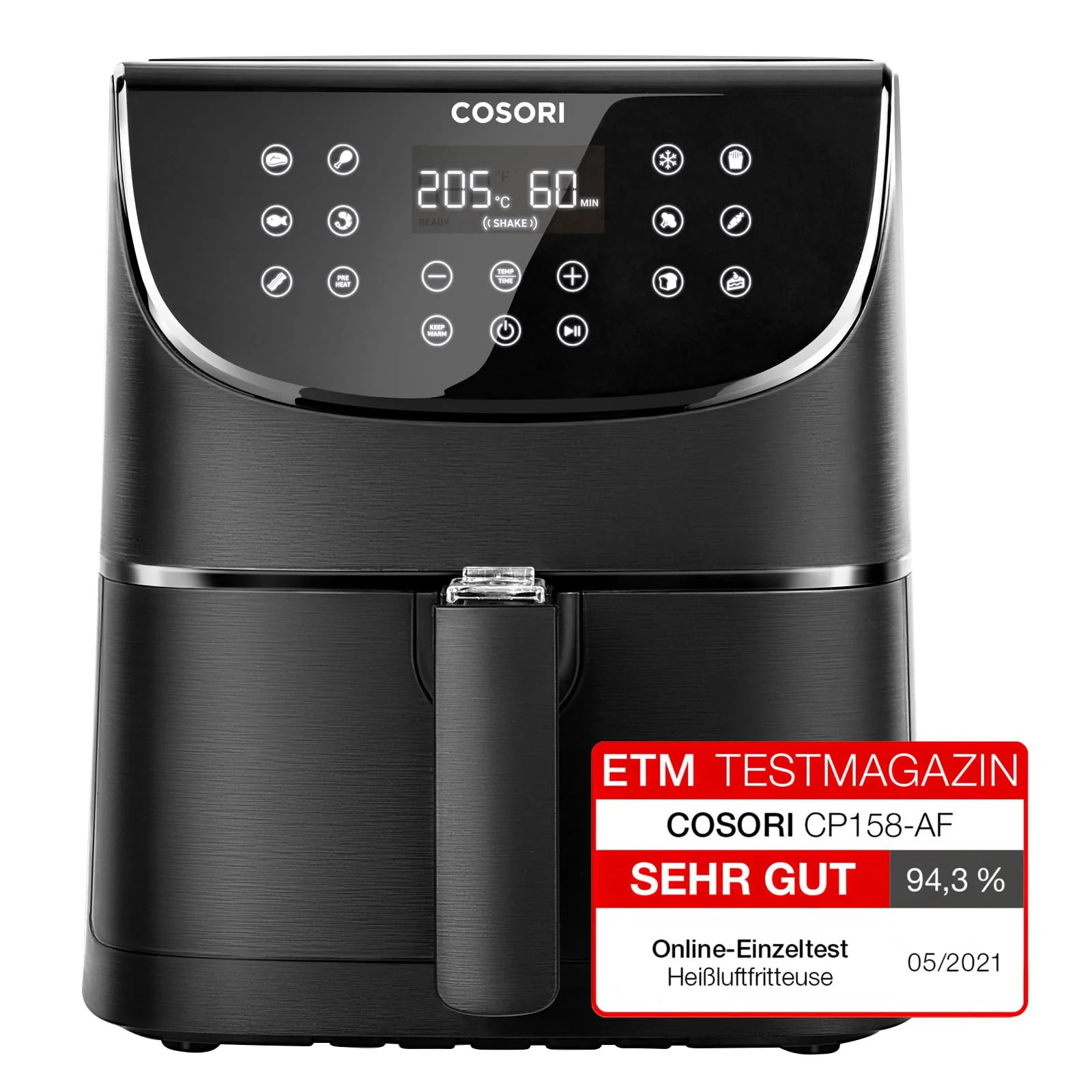 COSORI Heißluftfritteuse Airfryer, 11-in-1 Air Fryer XXL 5,5L, Friteuse Heissluftfritteuse mit Shake-Reminder, 100 Rezepte, 55 Prozent energiesparend, spülmaschinenfeste Körbe