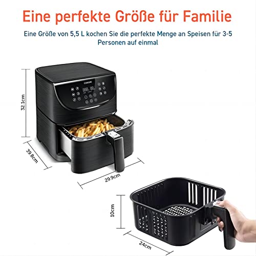 COSORI Heißluftfritteuse Airfryer, 11-in-1 Air Fryer XXL 5,5L, Friteuse Heissluftfritteuse mit Shake-Reminder, 100 Rezepte, 55 Prozent energiesparend, spülmaschinenfeste Körbe - Image 8