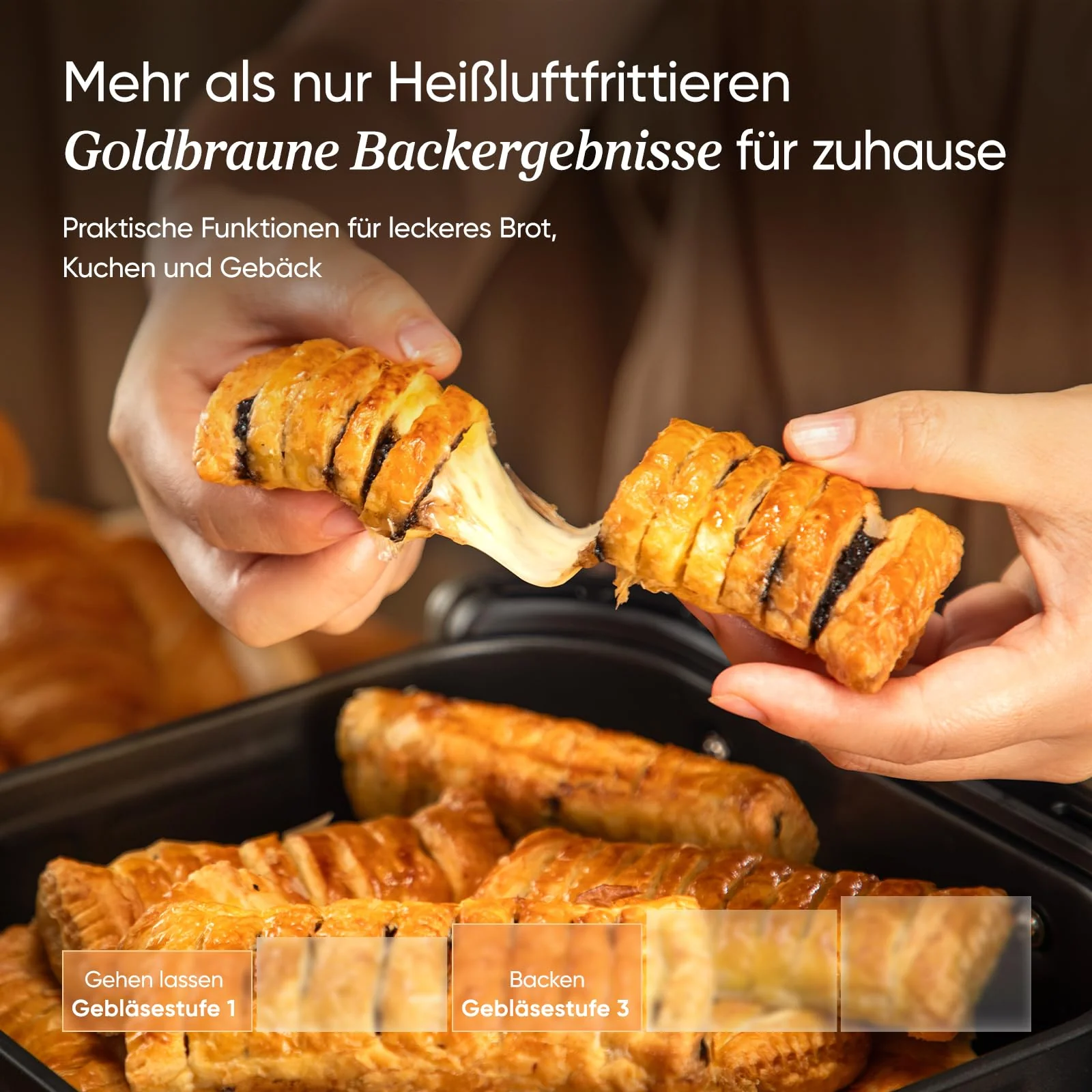 Cosori Turboblaze Heißluftfritteuse Airfryer, 9-in-1 Air Fryer XXL 6L, leiser DC Motor mit 5 Geschwindigkeitsstufen, Grillen, Backen, Gären, Dehydrieren, 87 Rezepte, 64% energiesparend, Weiß - Image 9