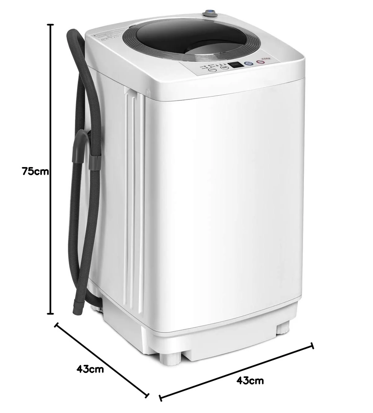 COSTWAY Mini Waschmaschine 3,5KG, Waschvollautomat mit Schleuder, 6 Programme, Toplader Waschmaschine inkl. Pumpe, 240W Waschmaschine klein für Appartement, Wohnmobil & Camping - Image 13