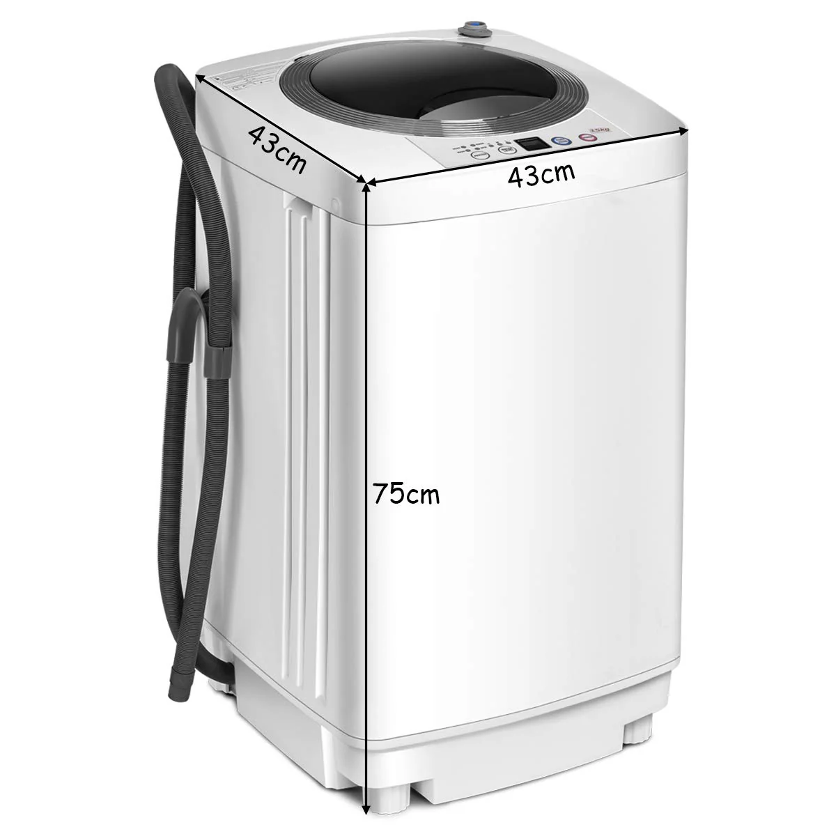 COSTWAY Mini Waschmaschine 3,5KG, Waschvollautomat mit Schleuder, 6 Programme, Toplader Waschmaschine inkl. Pumpe, 240W Waschmaschine klein für Appartement, Wohnmobil & Camping - Image 3