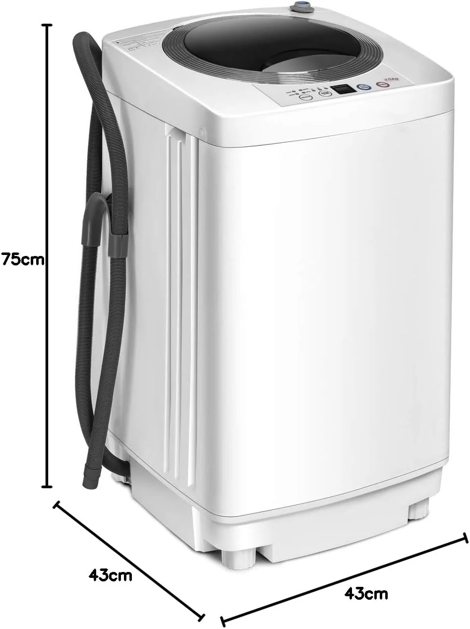 COSTWAY Mini Waschmaschine 3,5KG, Waschvollautomat mit Schleuder, 6 Programme, Toplader Waschmaschine inkl. Pumpe, 240W Waschmaschine klein für Appartement, Wohnmobil & Camping - Image 4
