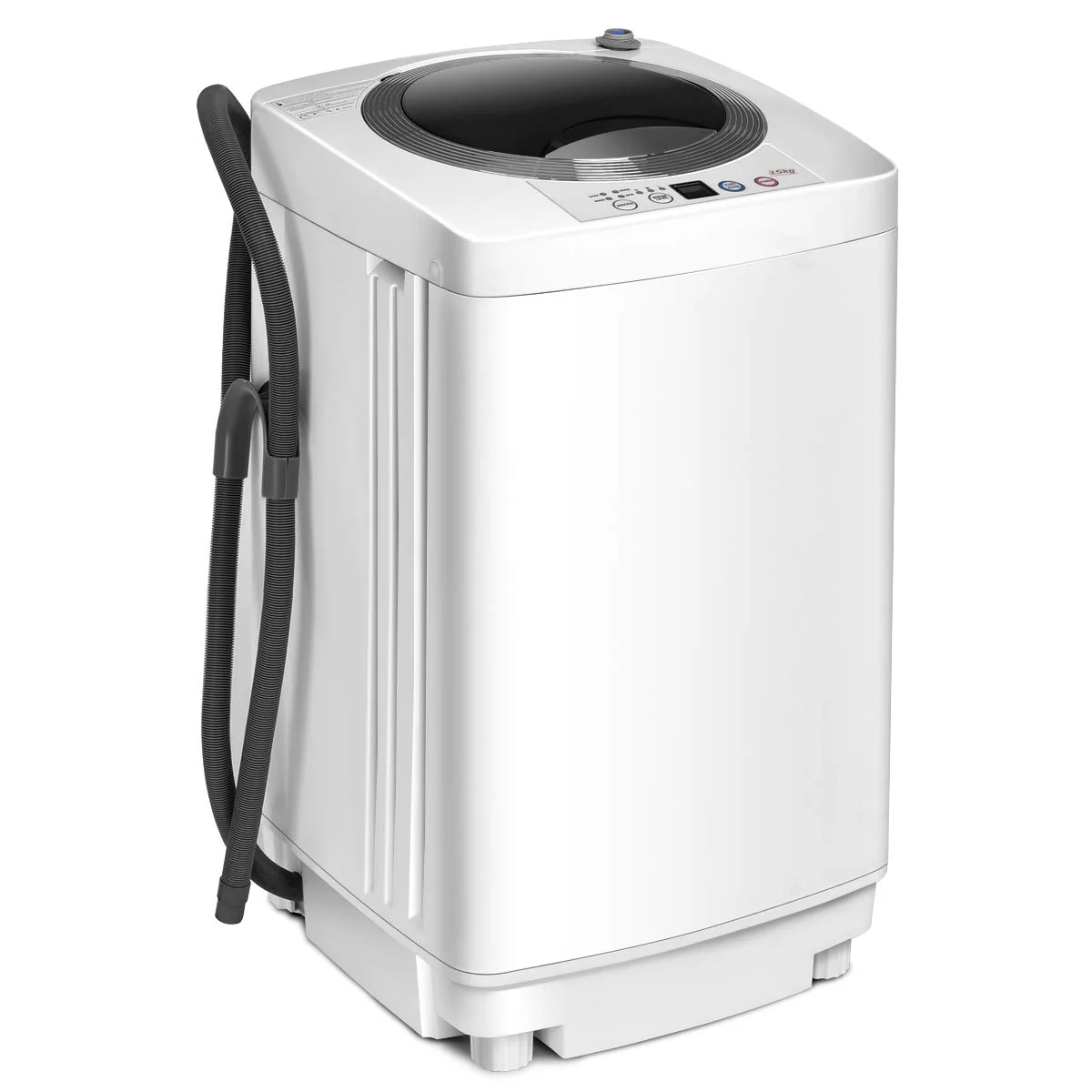 COSTWAY Mini Waschmaschine 3,5KG, Waschvollautomat mit Schleuder, 6 Programme, Toplader Waschmaschine inkl. Pumpe, 240W Waschmaschine klein für Appartement, Wohnmobil & Camping - Image 5