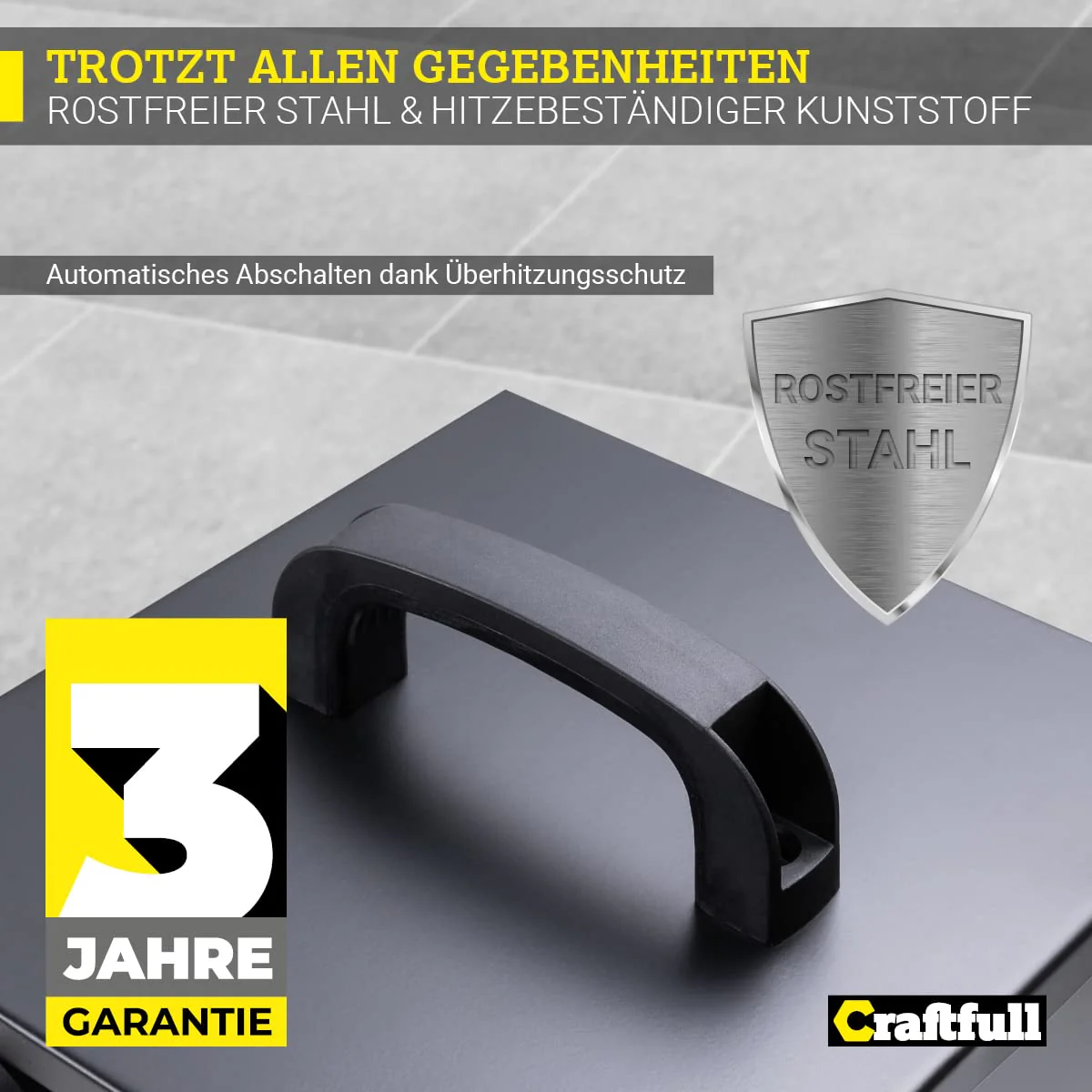 Craftfull elektrischer Heizlüfter Bauheizer HL200 | 𝟑 𝐉𝐀𝐇𝐑𝐄 𝐆𝐀𝐑𝐀𝐍𝐓𝐈𝐄 - 3000 Watt - Elektroheizer - Heizgerät elektrisch - Elektroheizung - Elektroheizkörper - Bis 30 m² (3000 Watt) - Image 6