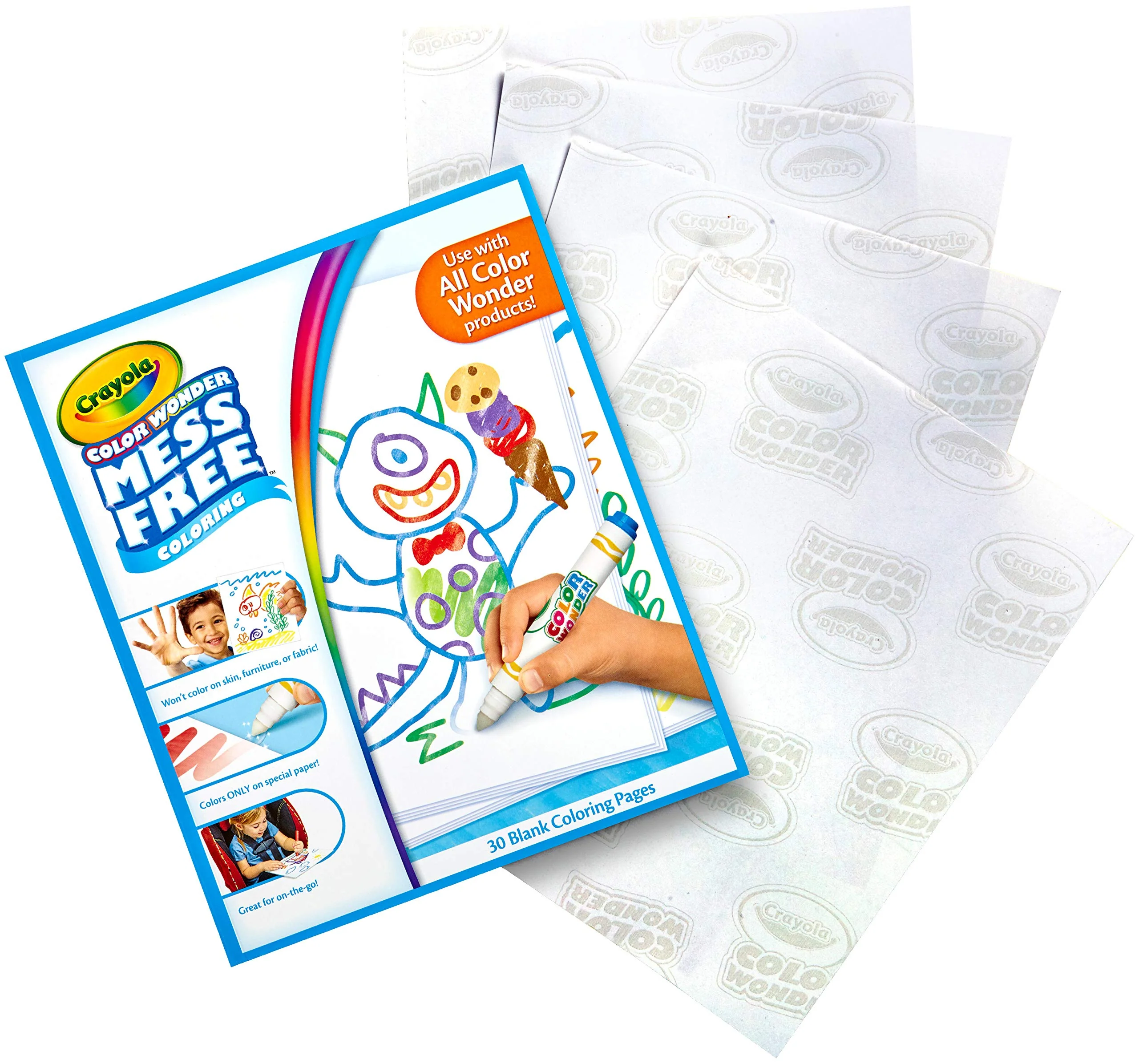 Crayola Color Wonder Nachfüllpapier – 30 Spezialseiten für Color Wonder Stifte, Magic Light Brush & Zubehör – Nur für Color Wonder geeignet, Malspaß ohne Flecken, Ab 3 Jahren, 75-2479 - Image 2
