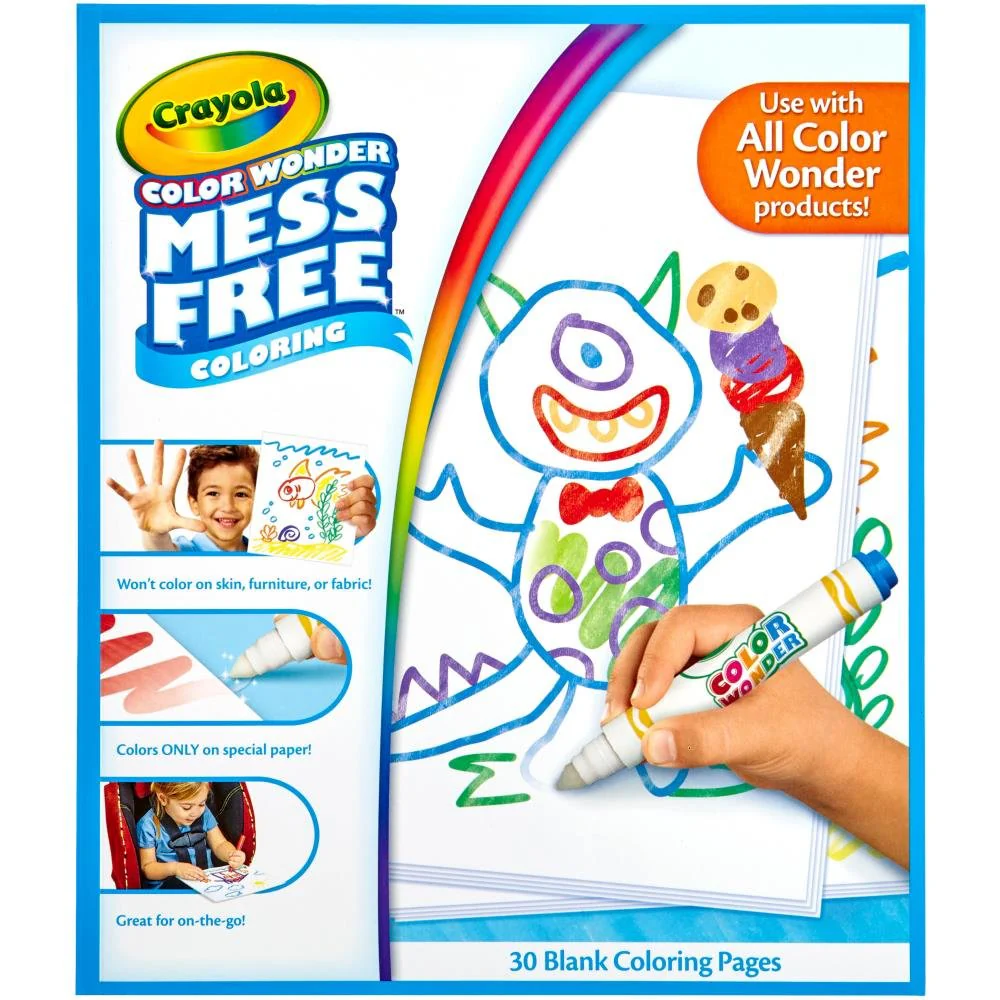 Crayola Color Wonder Nachfüllpapier – 30 Spezialseiten für Color Wonder Stifte, Magic Light Brush & Zubehör – Nur für Color Wonder geeignet, Malspaß ohne Flecken, Ab 3 Jahren, 75-2479 - Image 5