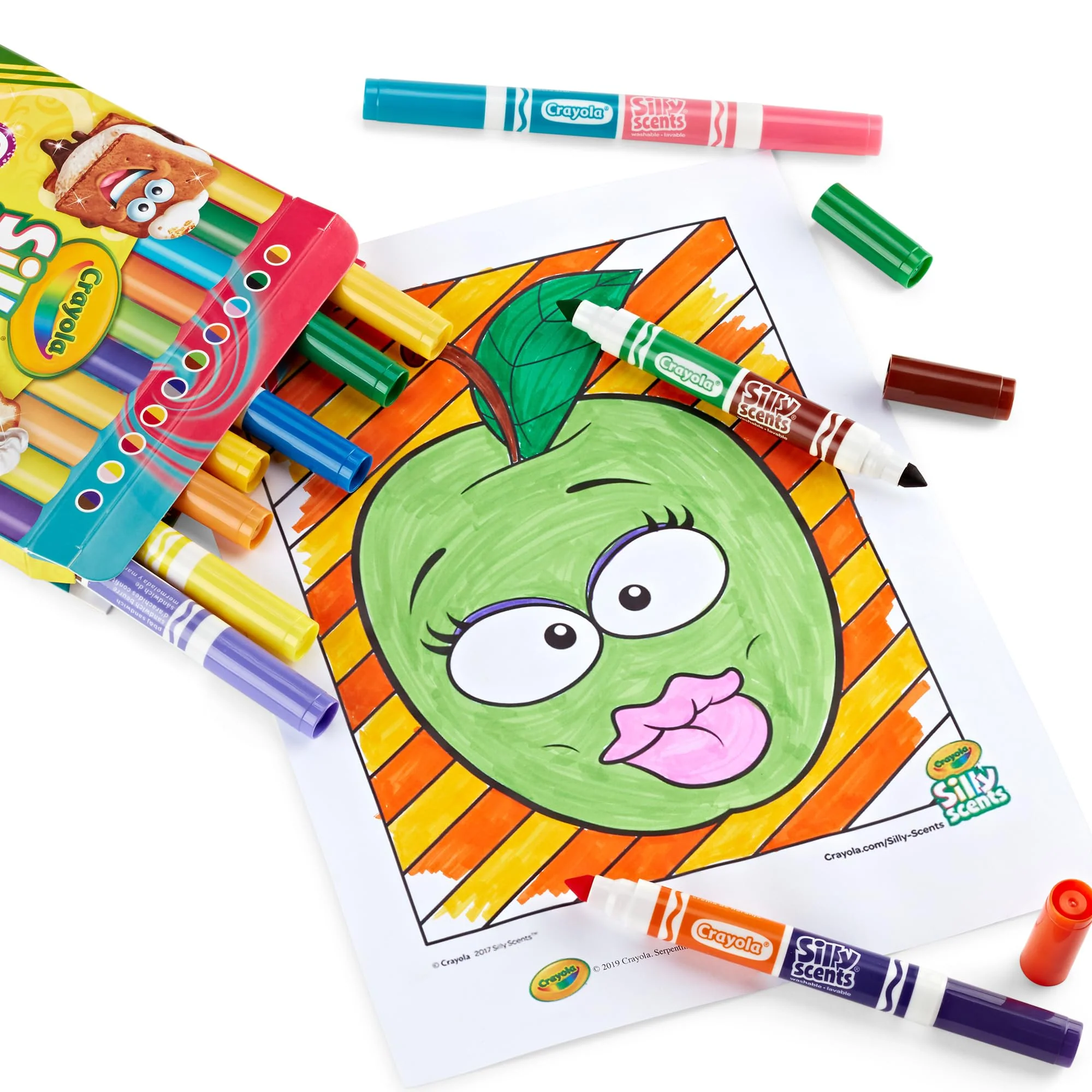 Crayola - Silly Scents, abwaschbare Duft-Filzstifte mit Maxi-Doppelspitze, 10er-Pack, 20 Farben und 20 Düfte, für Schule und Freizeit, ab 3 Jahren, 58-8344 - Image 4