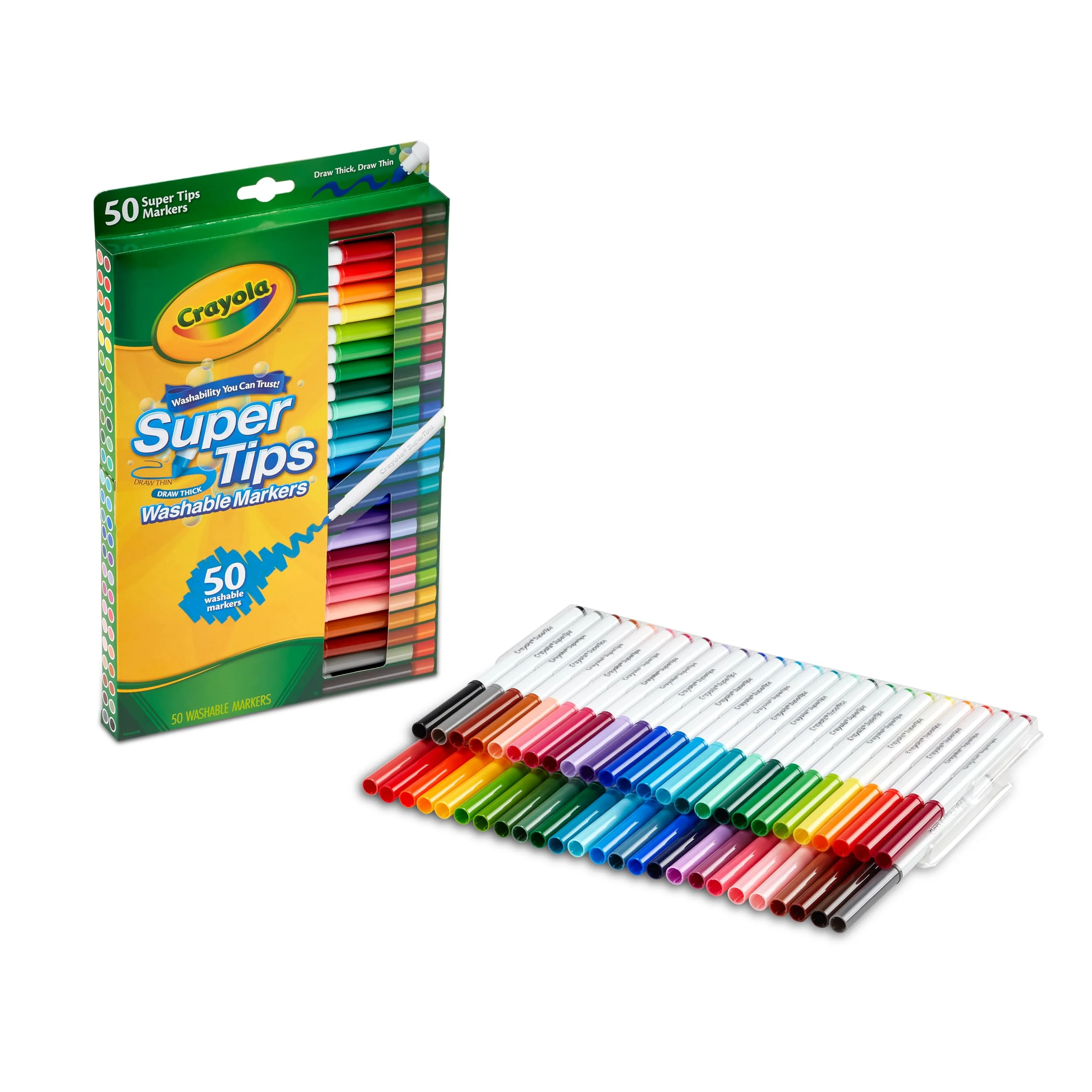 Crayola Supertips Filzstifte Kinder Auswaschbar, Malstifte Set in 50 verschiedenen Farbtönen, Ungiftige Filzstifte mit konischer Spitze, Bastel Set, Fasermaler Kinder, Malstifte ab 3 Jahre - Image 4