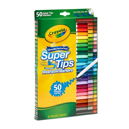 Crayola Supertips Filzstifte Kinder Auswaschbar, Malstifte Set in 50 verschiedenen Farbtönen, Ungiftige Filzstifte mit konischer Spitze, Bastel Set, Fasermaler Kinder, Malstifte ab 3 Jahre - Image 5