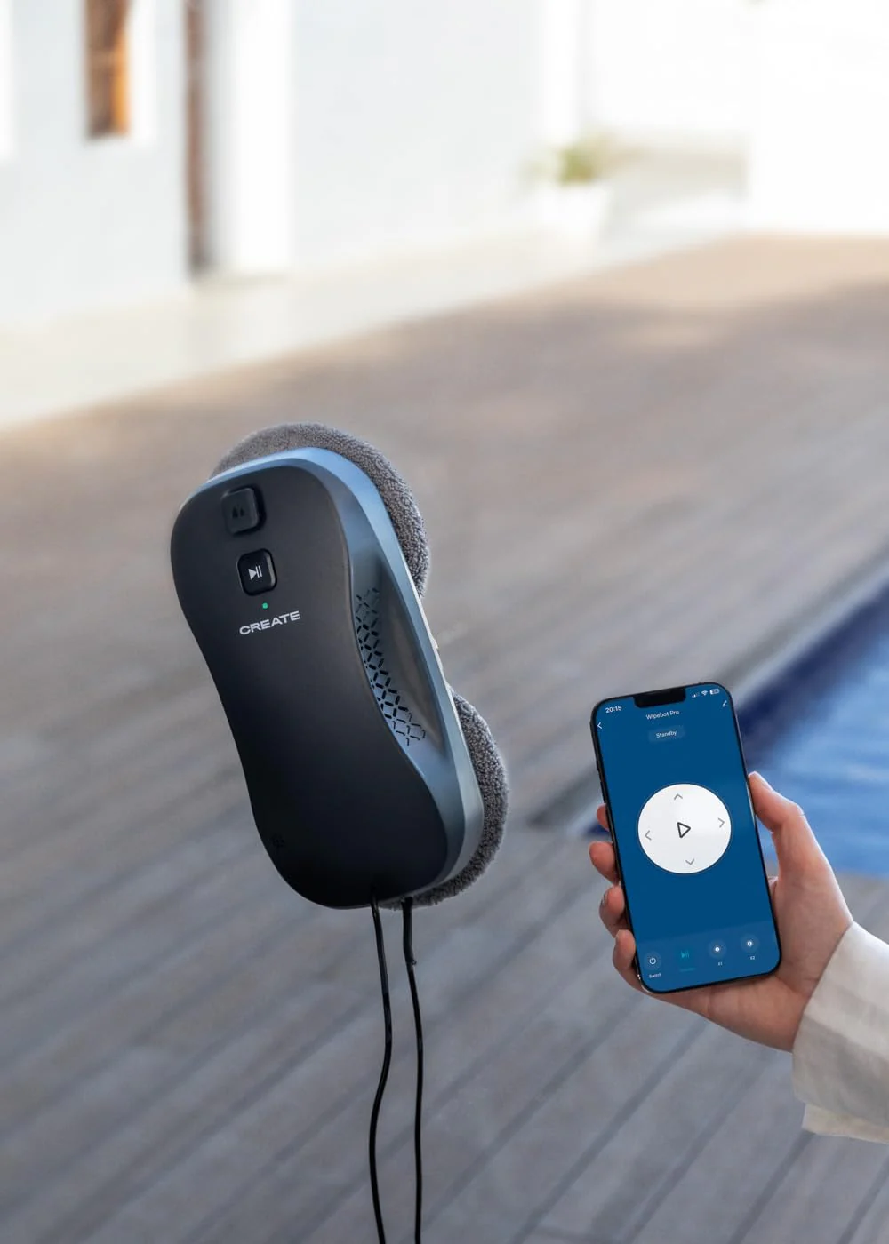 CREATE / WIPEBOT PRO/Automatischer Fensterputzroboter mit WLAN/Doppelter Wasserablauf, 2 Sprühstufen, Ecken- und Kantenerkennung, 5m Sicherheitskabel, 60ml Tank - Image 2