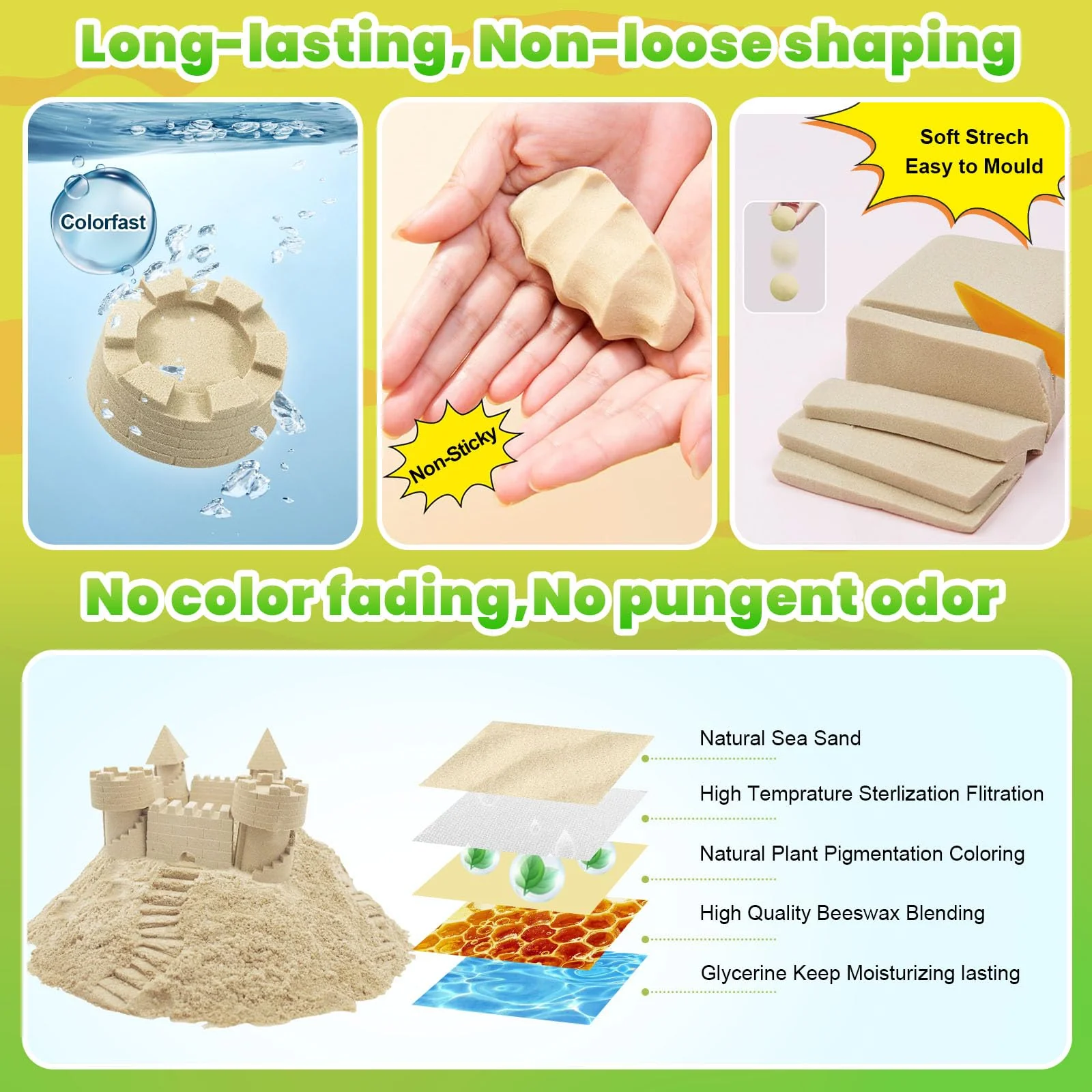 CROSOFMI Magic Sand Für Kinder Set Spielsand Faltbarer Sandkasten für Jungen Mädchen 3 4 5 6 7+ Jahre Alt - Image 4