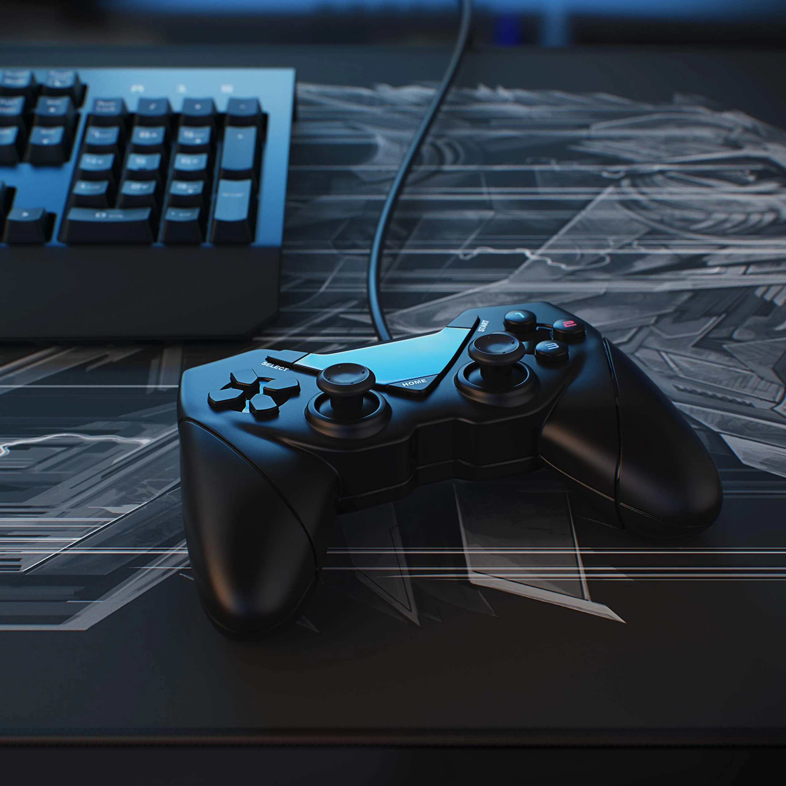 CSL - Gamepad für PC und Android - Dual Vibration - Plug and Play - Controller mit Direct-Input X-Input - schwarz - Image 7
