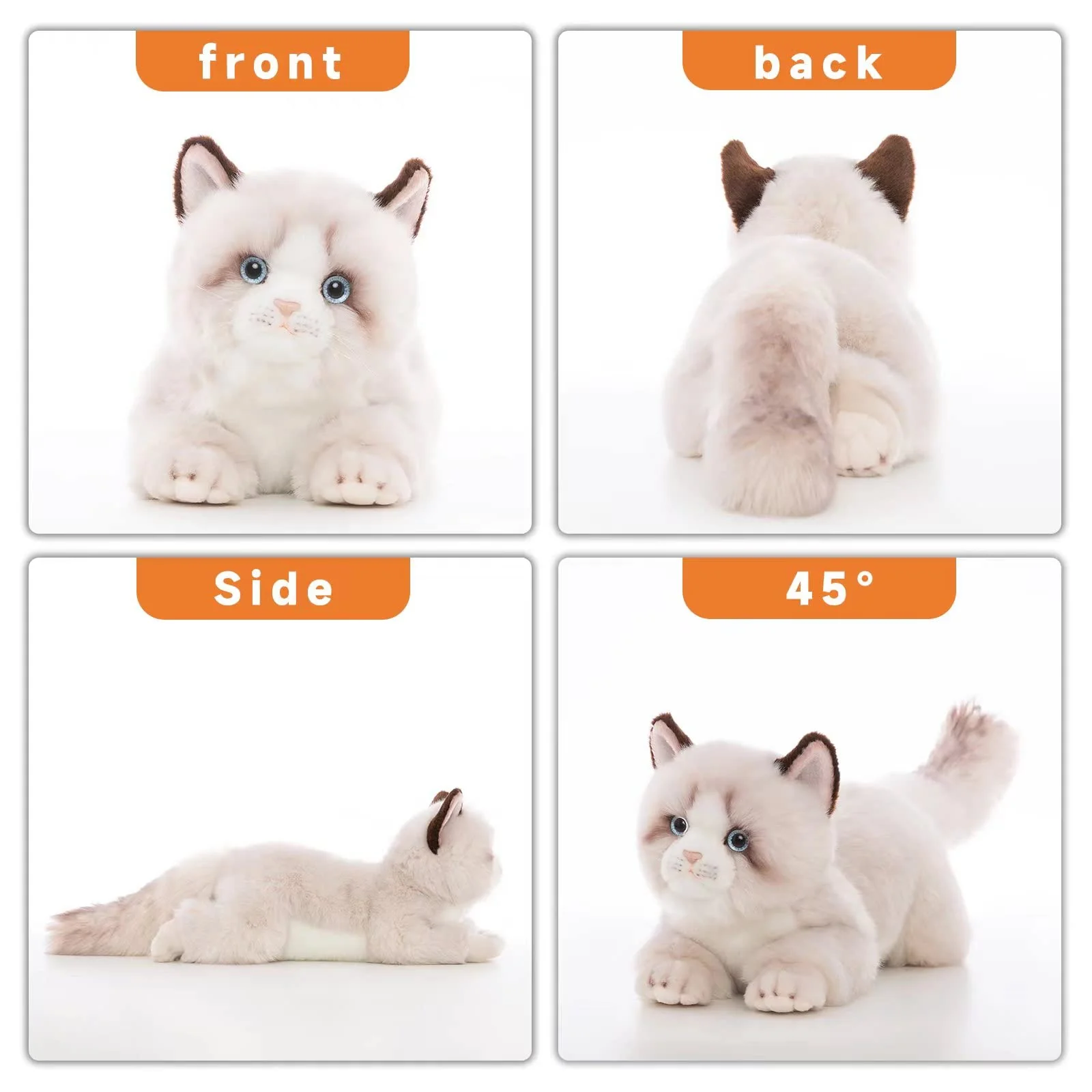 CU-MATE 50,8 cm Graue Ragdoll-Katze, Stofftier, Puppen, niedliches handgefertigtes Plüschtier, Ann Baker, Katze, Geburtstagsgeschenk für Jungen und Mädchen - Image 5
