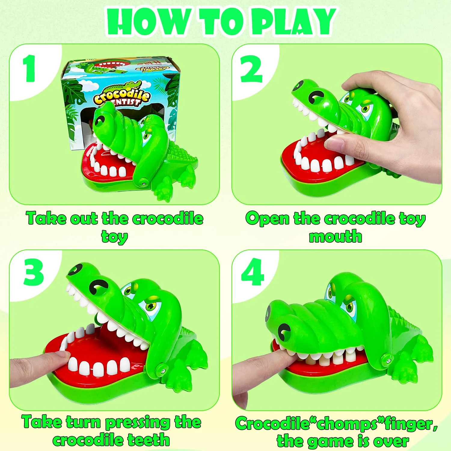 Cuackamily Krokodil Zähne, Krokodil Action Geschicklichkeit Familienspiel Partyspiel für Kinder und Erwachsene - Image 6