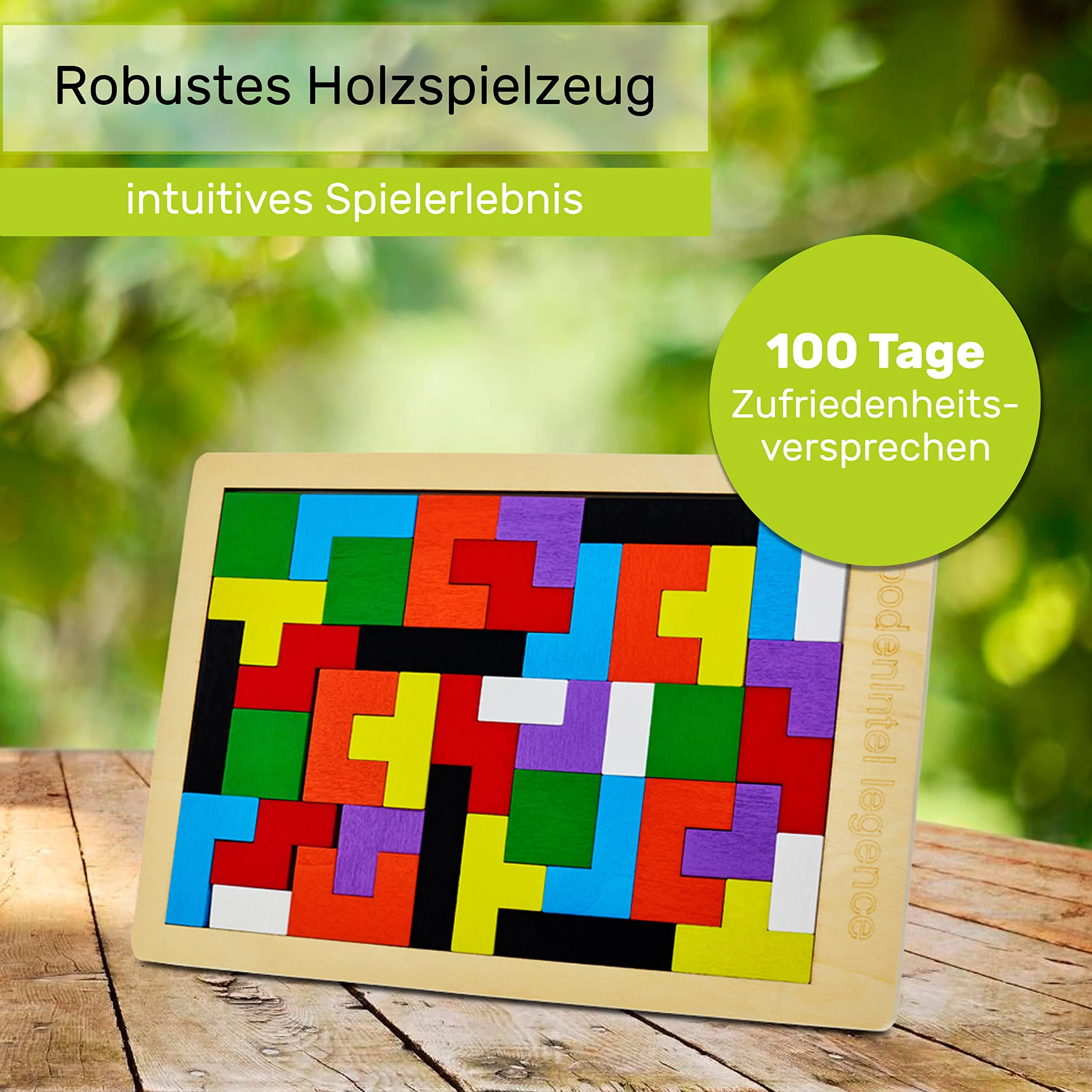 CUBIDI® Kreatives Montessori Tangram Puzzle | Fördert logisches Denken und Räumliche Vorstellungskraft | Geschicklichkeitsspiel aus Hochwertigem Holz | Lernspiele ab 4 Jahre für Jungen und Mädchen - Image 4
