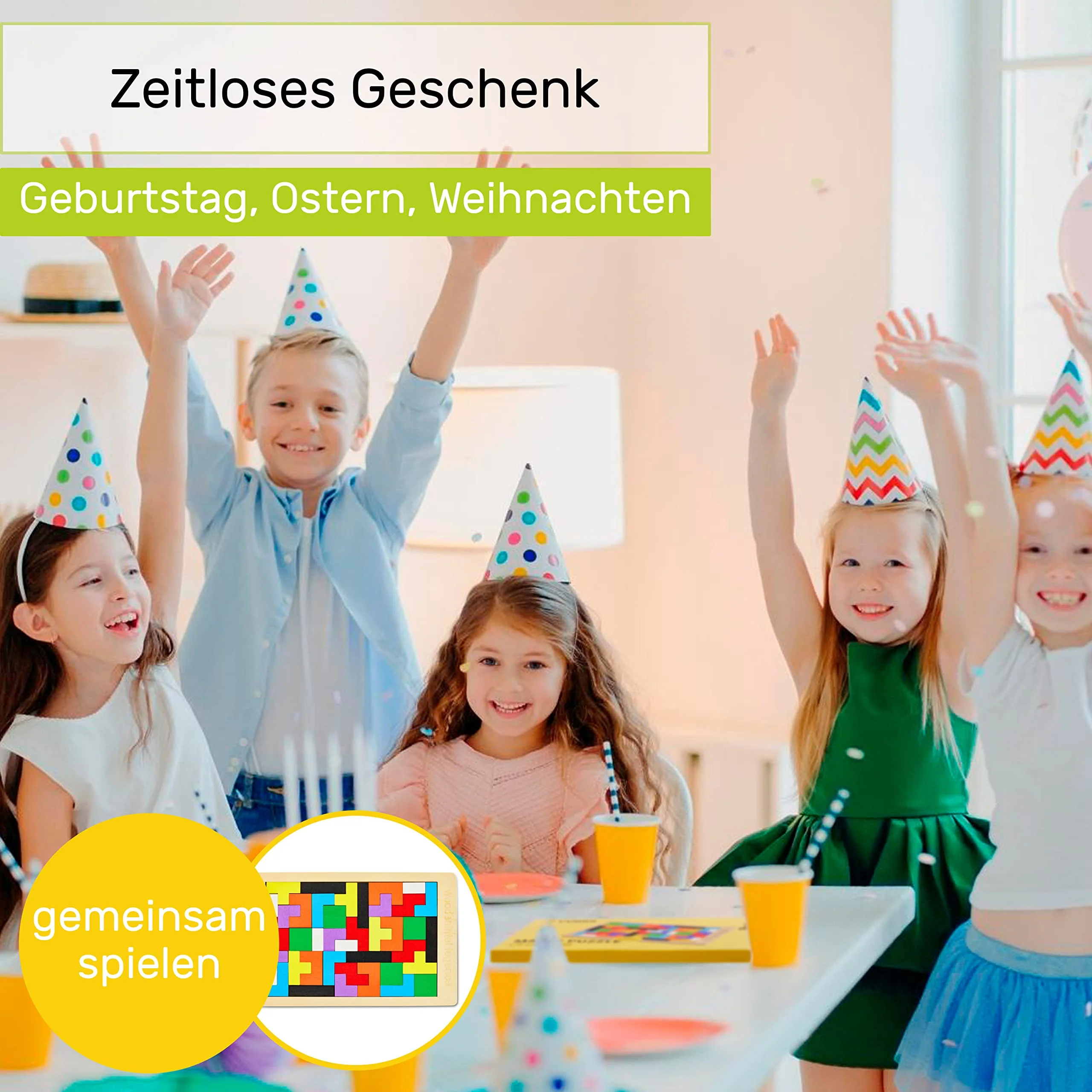 CUBIDI® Kreatives Montessori Tangram Puzzle | Fördert logisches Denken und Räumliche Vorstellungskraft | Geschicklichkeitsspiel aus Hochwertigem Holz | Lernspiele ab 4 Jahre für Jungen und Mädchen - Image 5