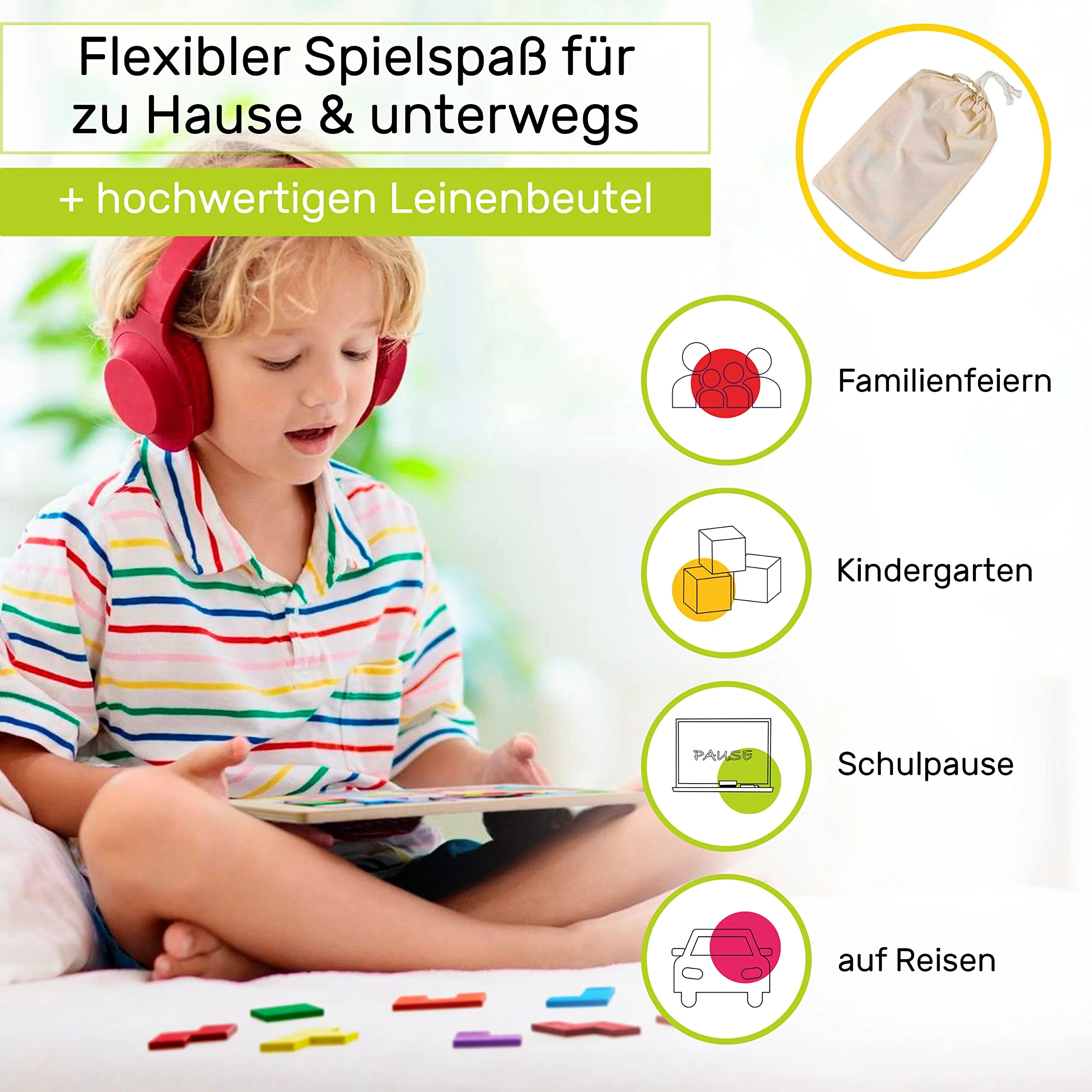 CUBIDI® Kreatives Montessori Tangram Puzzle | Fördert logisches Denken und Räumliche Vorstellungskraft | Geschicklichkeitsspiel aus Hochwertigem Holz | Lernspiele ab 4 Jahre für Jungen und Mädchen - Image 7