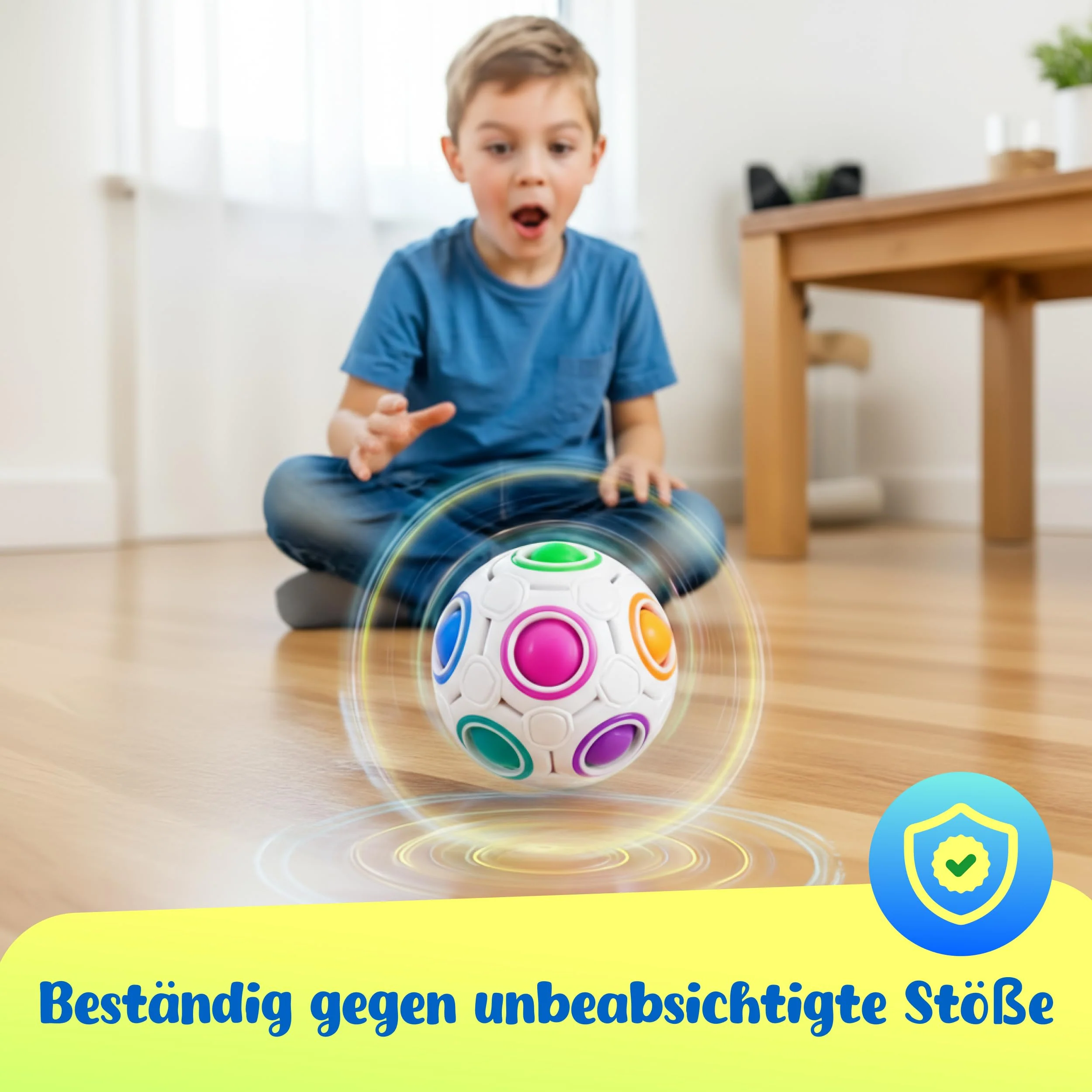 CUBIDI® Original Regenbogenball. Fidget Toys oder Anti Stress Spielzeug für Kinder und Erwachsene. Geschicklichkeits Spiele ab 4 Jahren Auch Nützlich Als Stressball Kinder. - Image 6