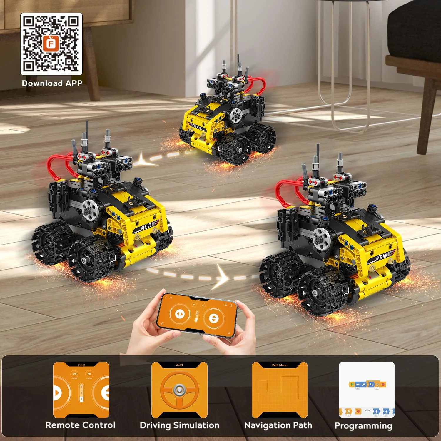 CUBIMANA Technik Roboter Bauspielzeug für Kinder - 5 in 1 App & Fernsteuerung Technik Spielzeug, Wall Robot/Engineering/Mech Scorpion Spielzeug, Geschenke für Jungen Mädchen ab 10 Jahre (560 Stück) - Image 6