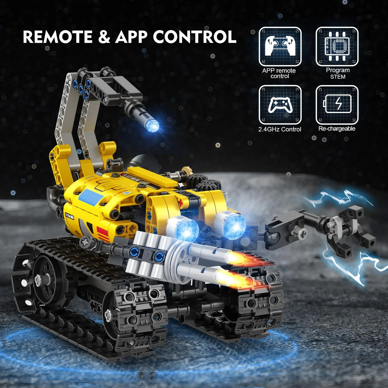 CUBIMANA Technik Roboter Bauspielzeug für Kinder - 5 in 1 App & Fernsteuerung Technik Spielzeug, Wall Robot/Engineering/Mech Scorpion Spielzeug, Geschenke für Jungen Mädchen ab 10 Jahre (560 Stück) - Image 7