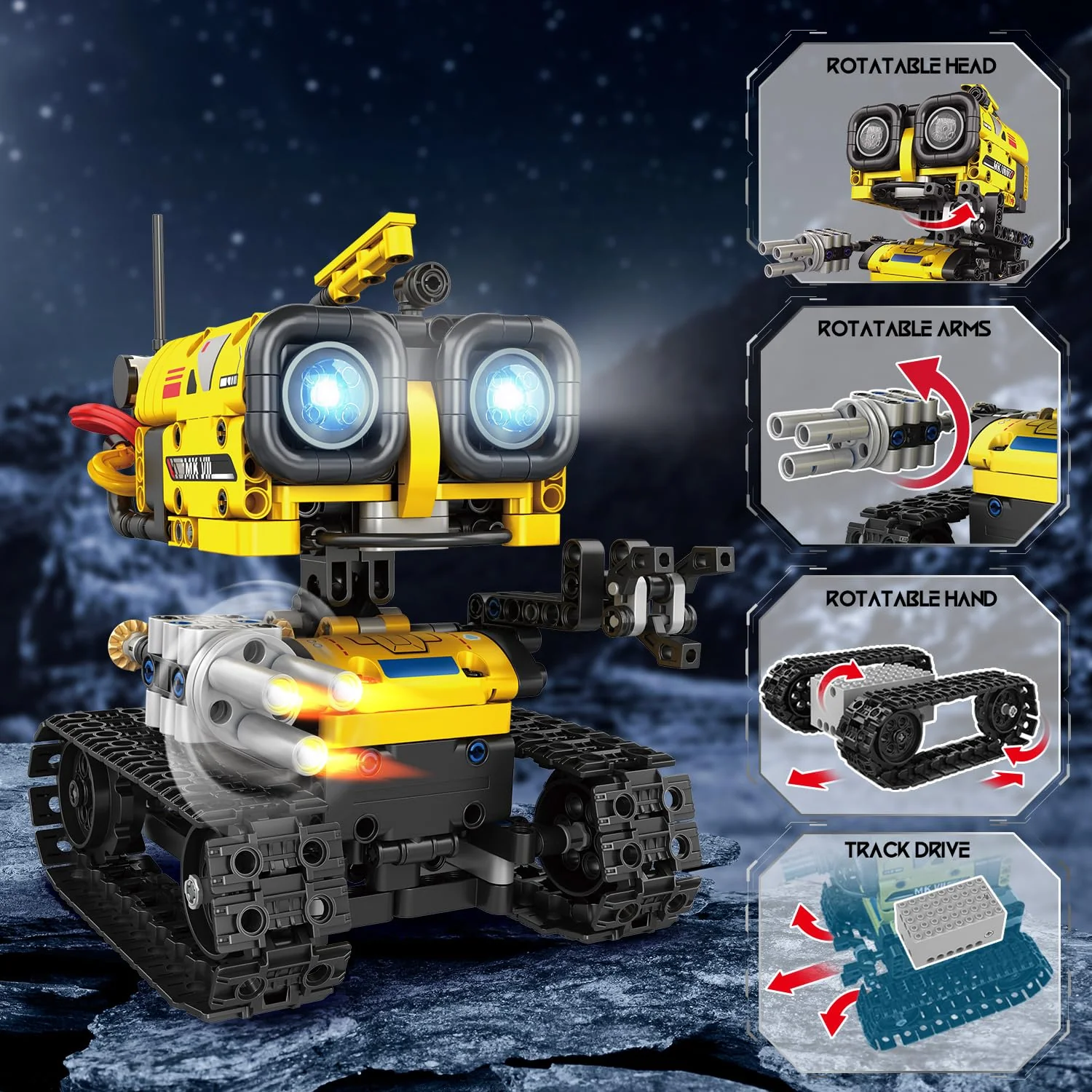 CUBIMANA Technik Roboter Bauspielzeug für Kinder - 5 in 1 App & Fernsteuerung Technik Spielzeug, Wall Robot/Engineering/Mech Scorpion Spielzeug, Geschenke für Jungen Mädchen ab 10 Jahre (560 Stück) - Image 8