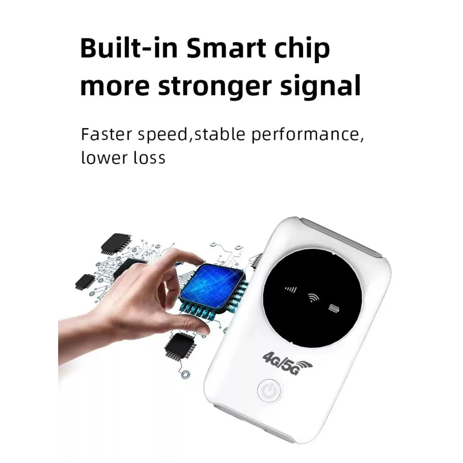 Cuifati Entsperrter 5G-WLAN-SIM-Kartensteckplatz, Tragbarer WLAN-Router, 300 Mbit/s, LTE-USB-WLAN-Modem, 3200-mAh-Akku, Bis zu 10 Geräte, für Reisen, Live-Streaming Im Freien - Image 3