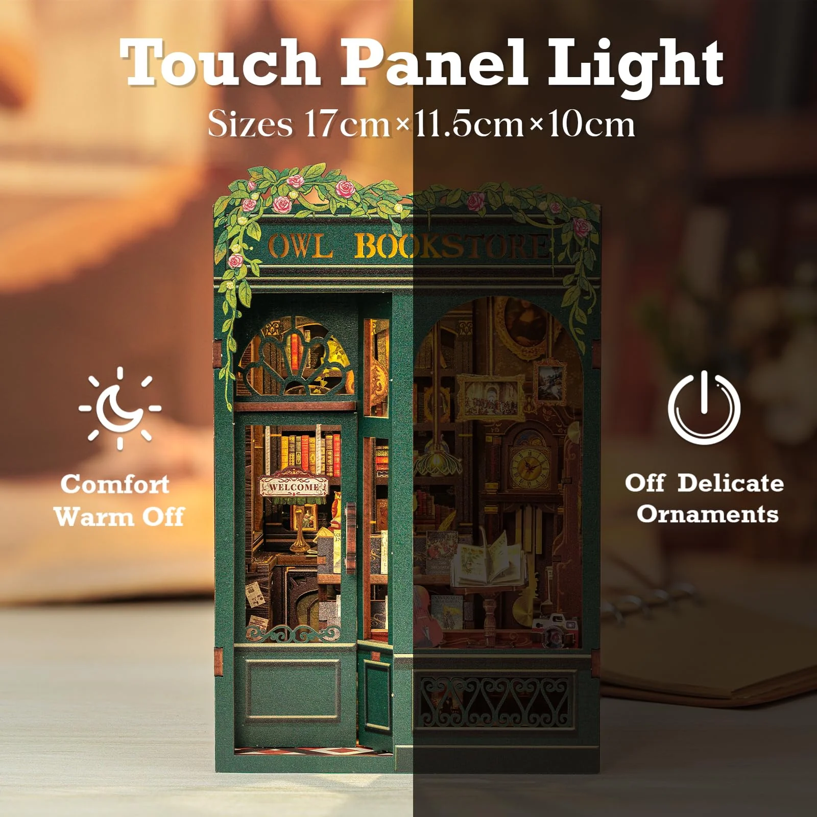 Cutefun Book Nook – 3D-Holzpuzzles für Erwachsene, 139 Teile, DIY-Miniaturhaus-Bausatz, Bücherregal-Dekoration, Nook-Puzzle, Tiny-House-Geschenke für Frauen, Teenager und Buchliebhaber (OWL Bookstore) - Image 3